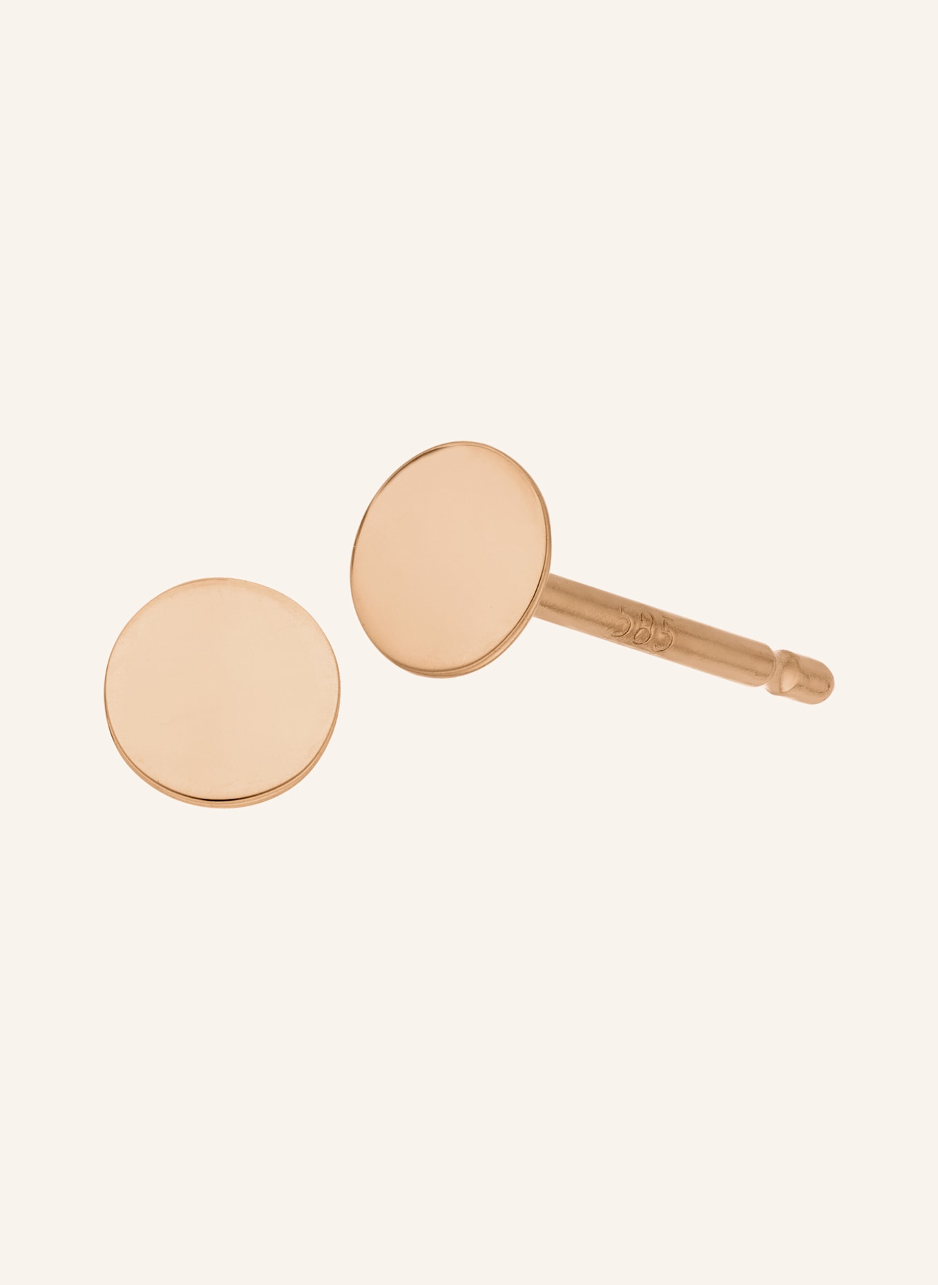 Leaf Ohrstecker MINI PLATES aus 14 Karat Gelbgold: ROSÉGOLD