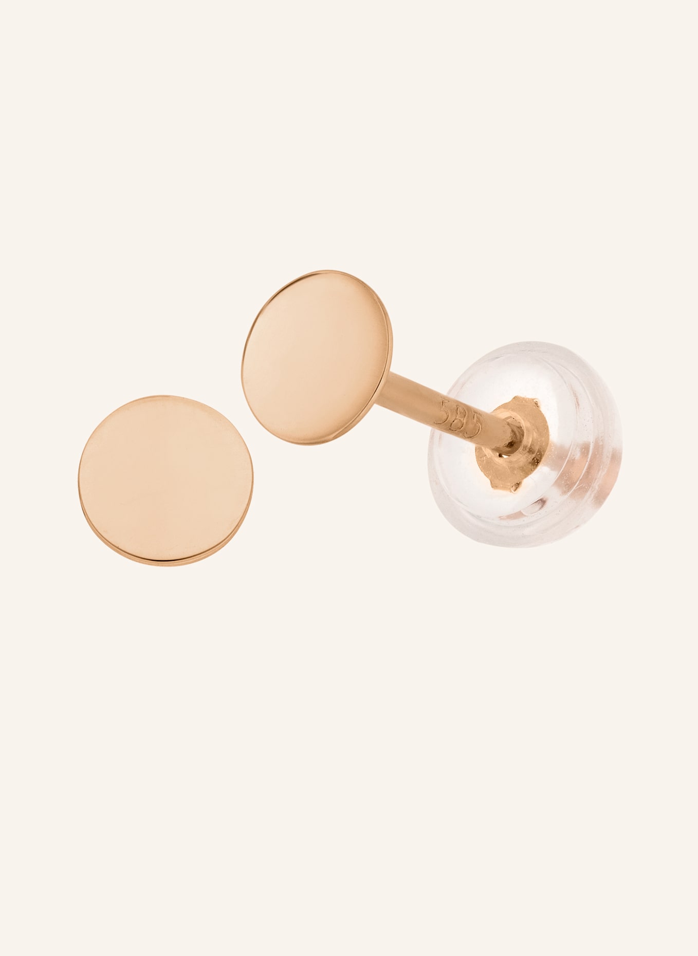 Leaf Ohrstecker MINI PLATES aus 14 Karat Gelbgold: ROSÉGOLD