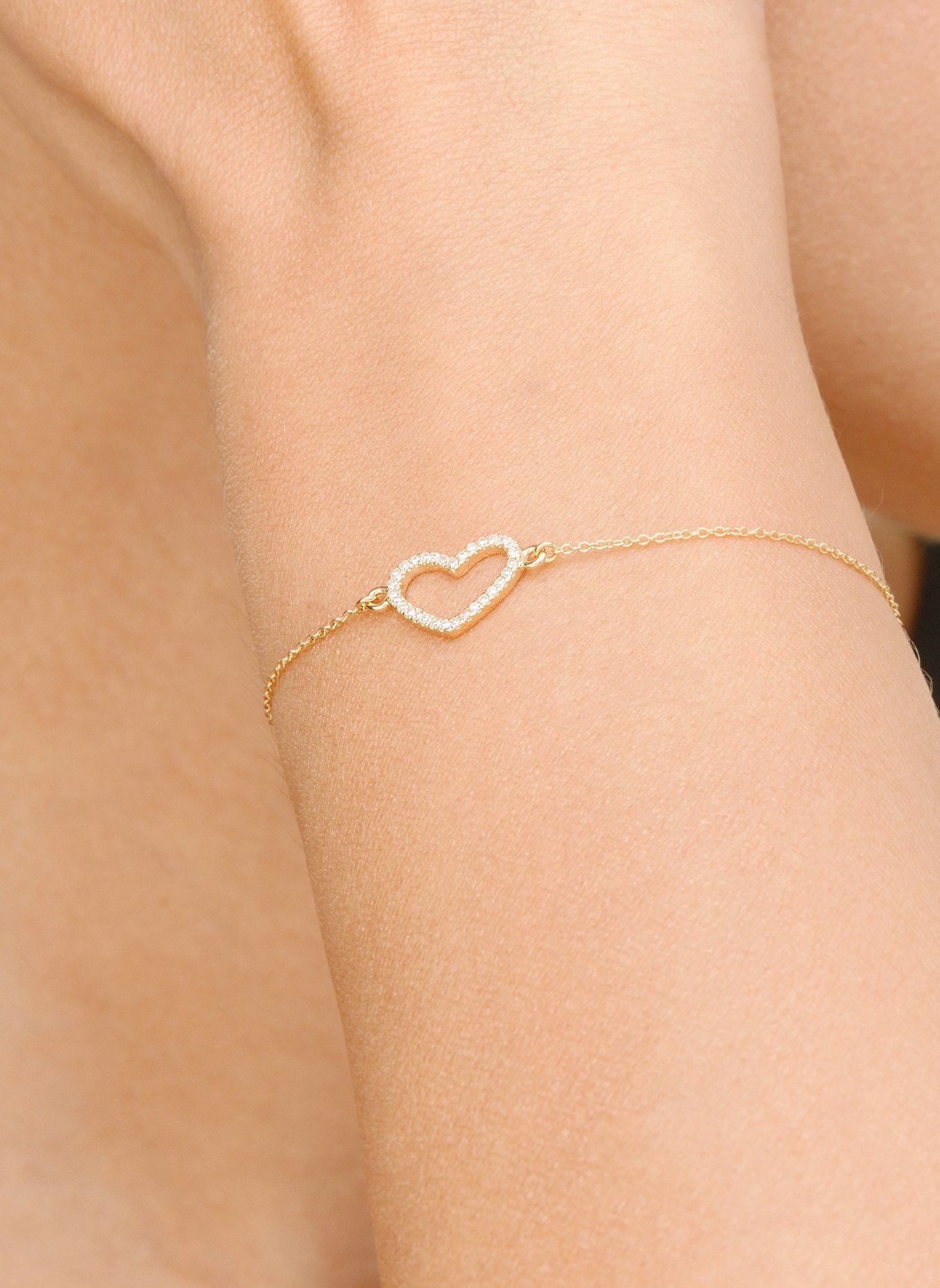 Leaf Armband HEART mit Diamanten, Farbe: GOLD (Bild 2)