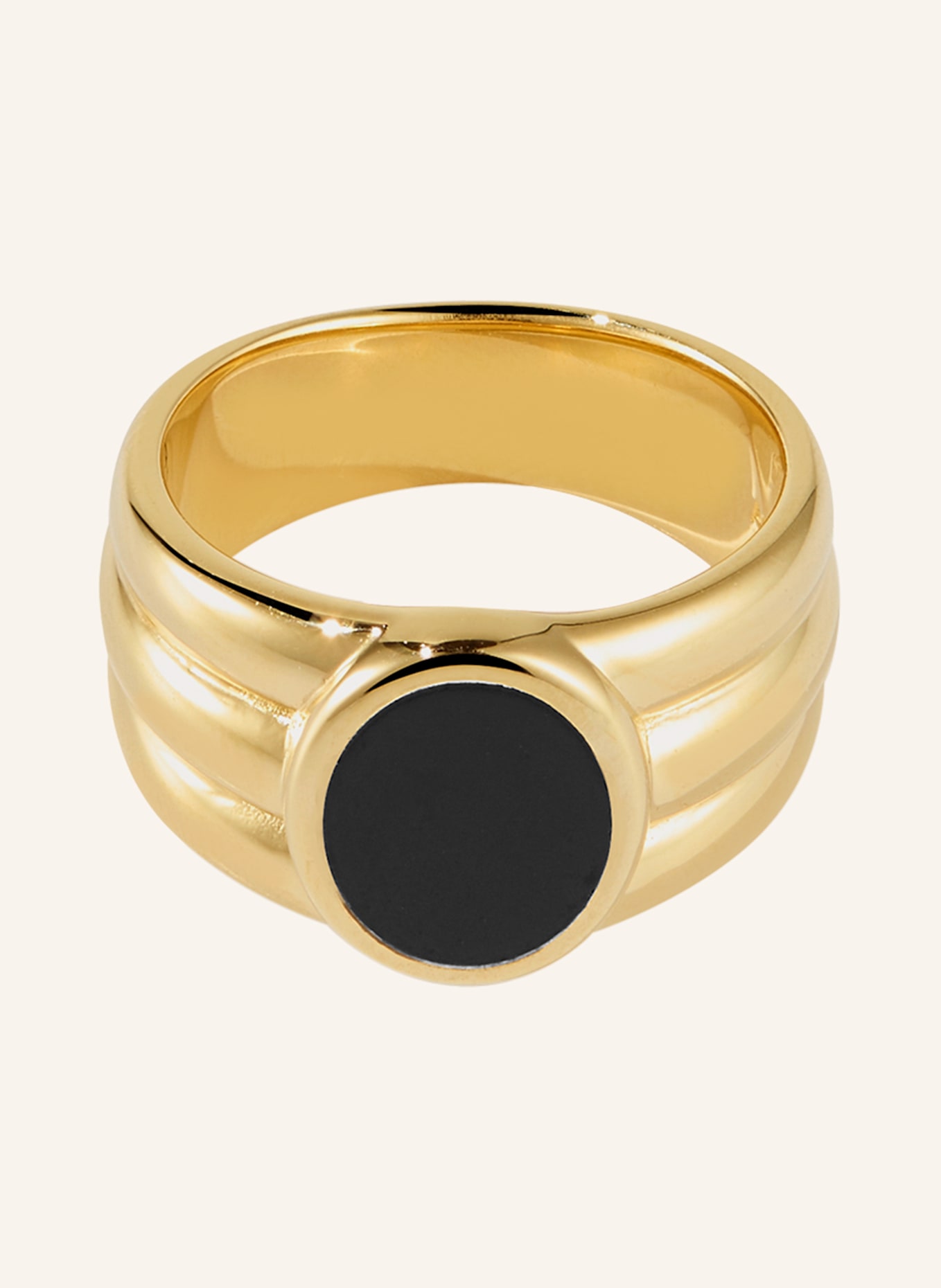 BRUNA The Label Ring BENEVENTO mit Onyx: GOLD