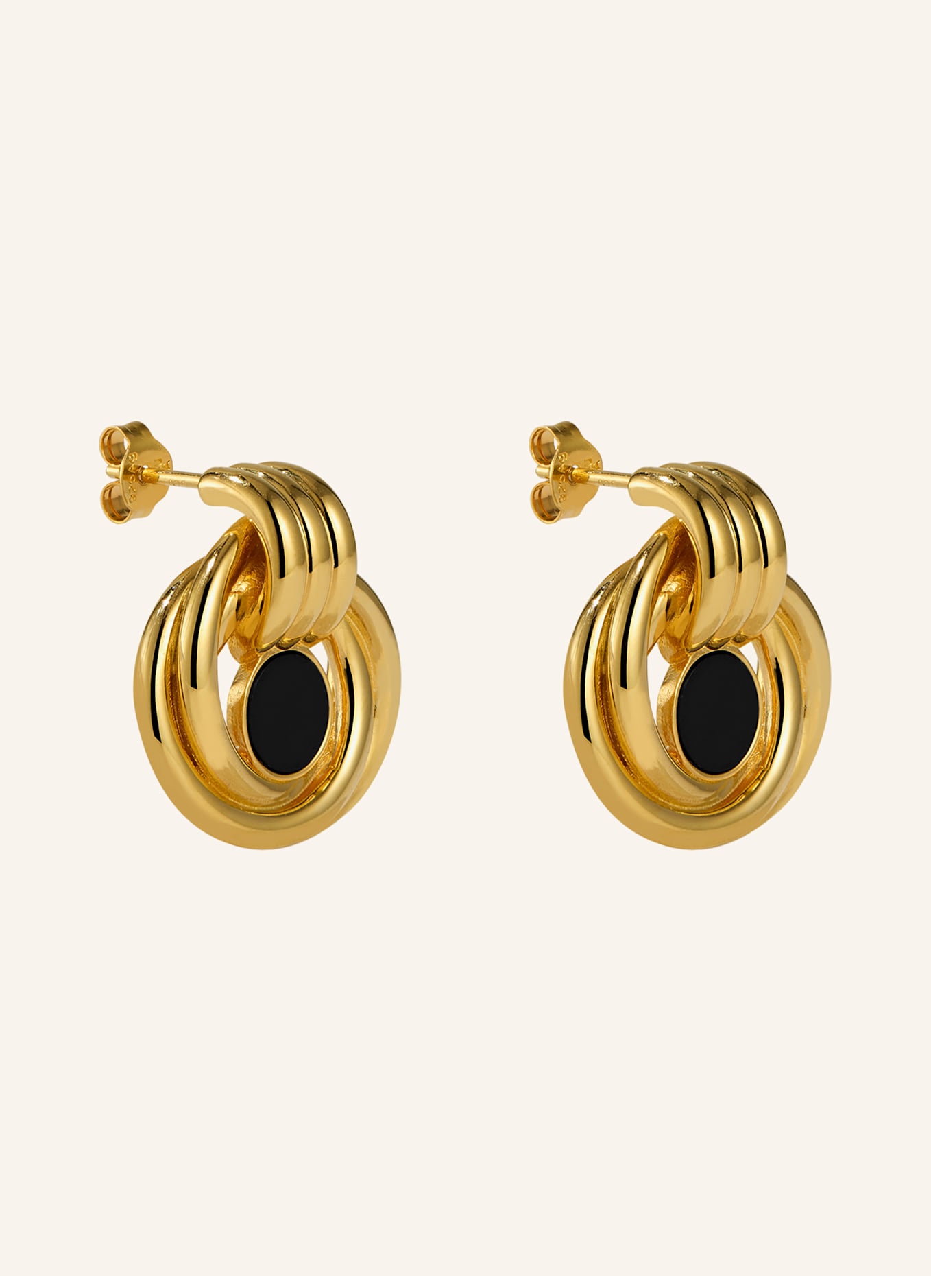 BRUNA The Label Ohrringe TUSCANY mit Onyx: GOLD