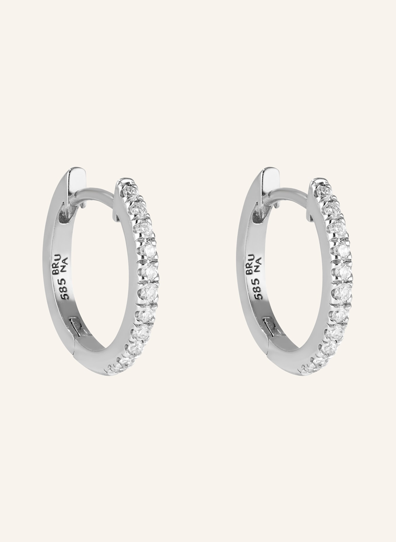 BRUNA The Label Creolen LUMIÈRE mit laborgezüchteten Diamanten: WEISSGOLD