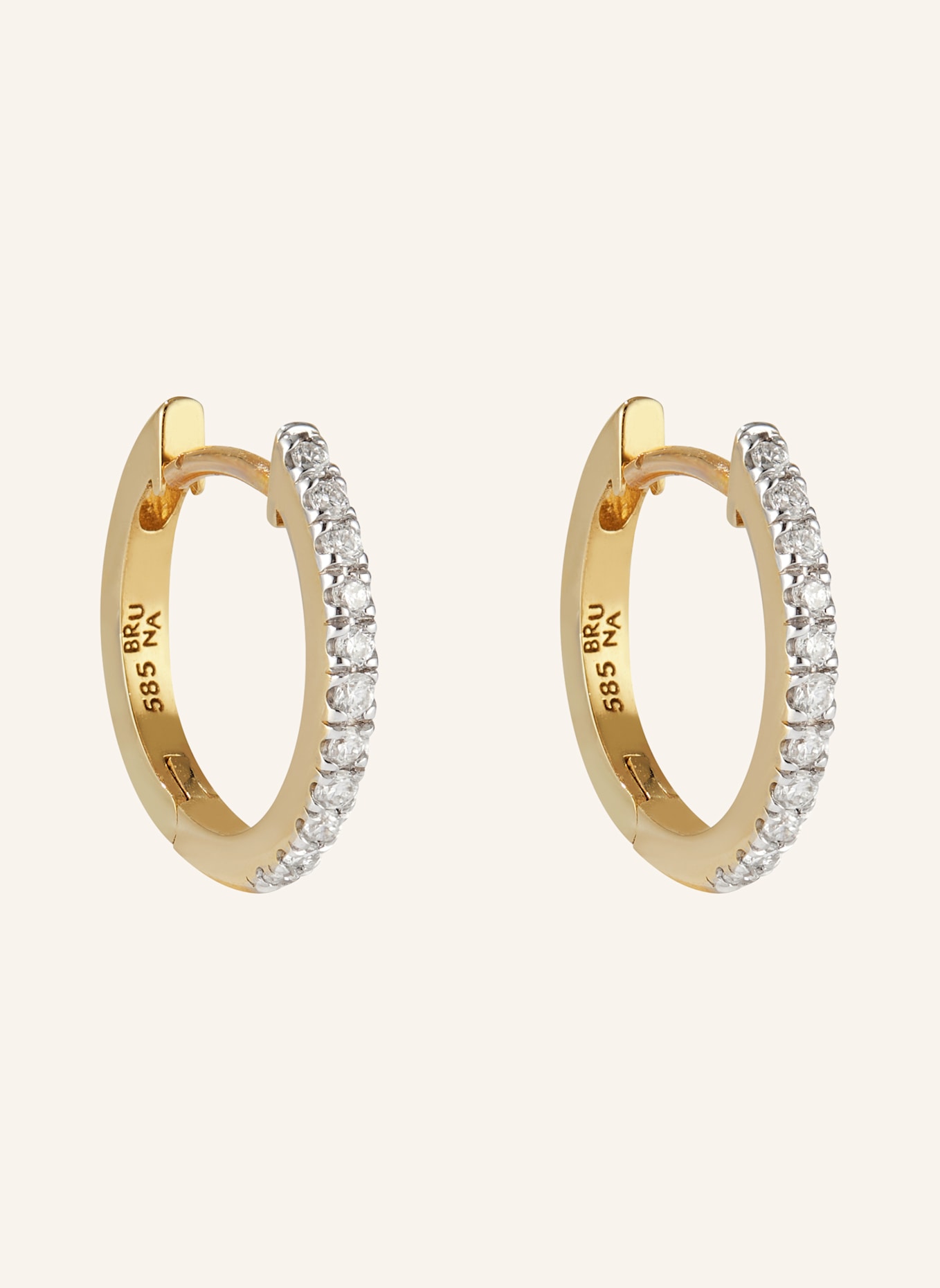 BRUNA The Label Creolen LUMIÈRE mit laborgezüchteten Diamanten: GOLD