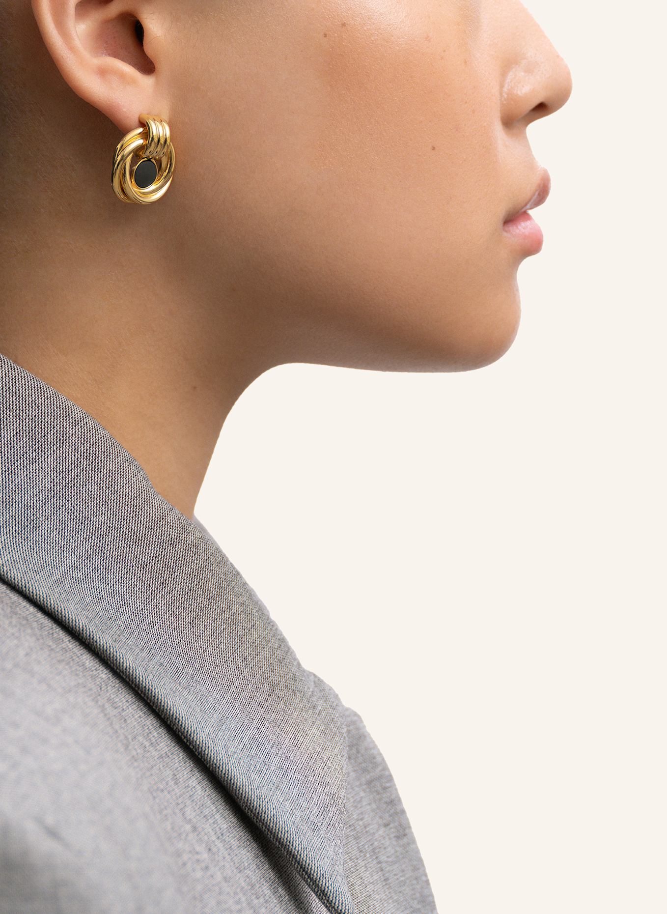 BRUNA The Label Ohrringe TUSCANY mit Onyx: GOLD