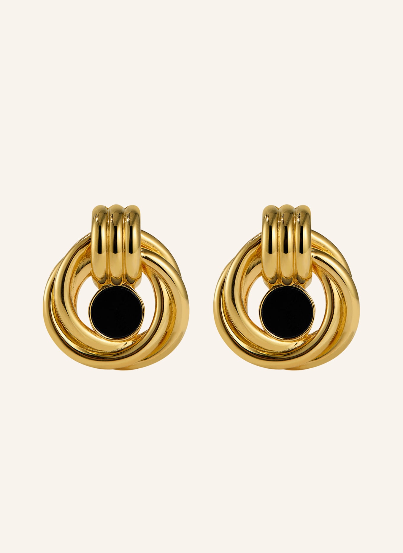 BRUNA The Label Ohrringe TUSCANY mit Onyx: GOLD