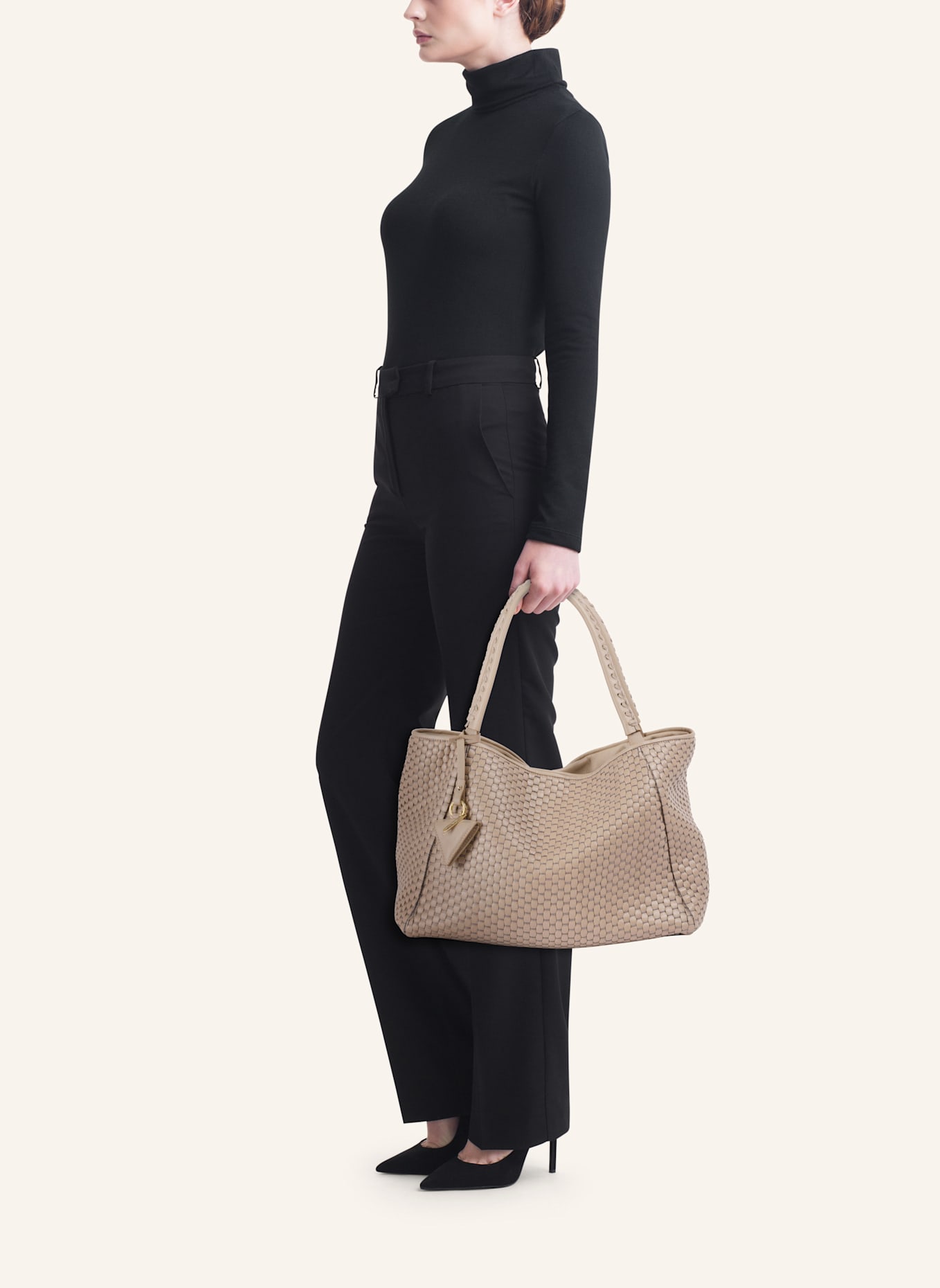 Parise Handtasche '09' OHNE FRANSEN: TAUPE