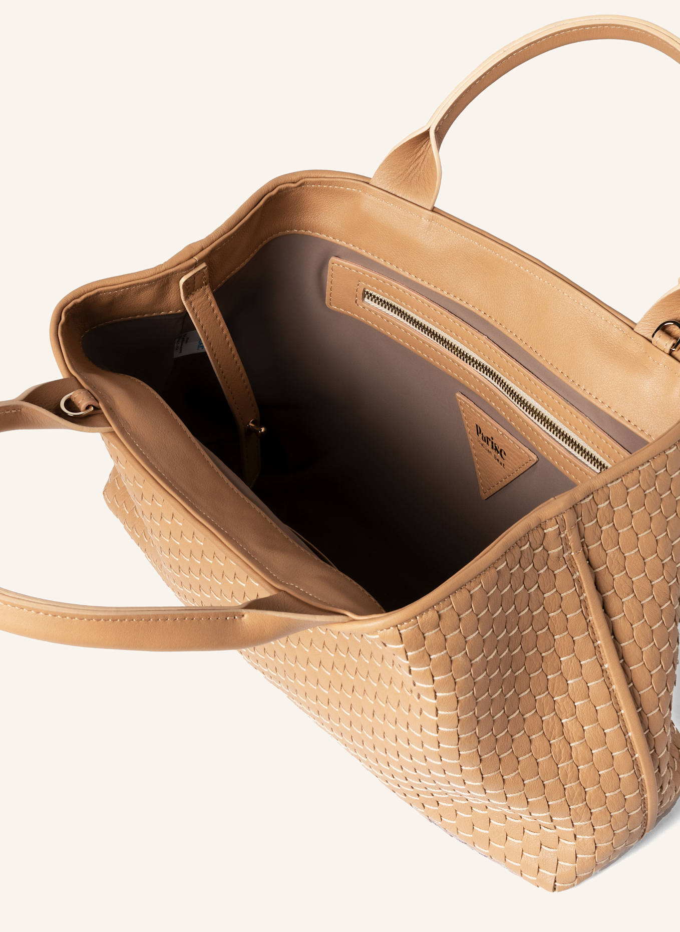 Parise Tote bag '60' SMALL: BEIGE/ CAMEL