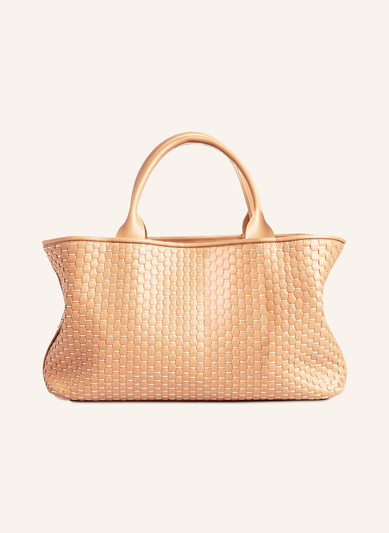 Parise Tote bag '60' SMALL: BEIGE/ CAMEL