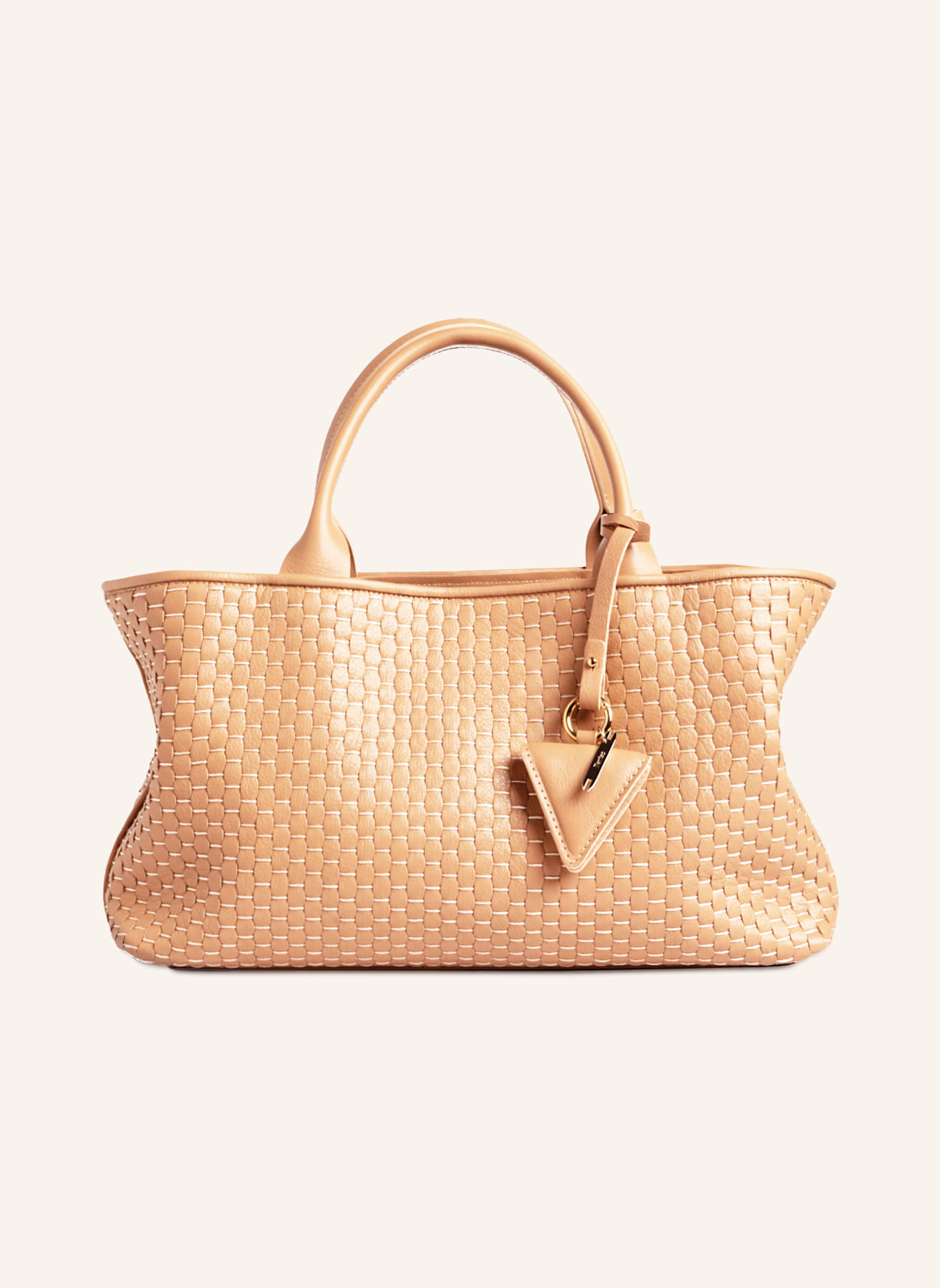 Parise Tote bag '60' SMALL: BEIGE/ CAMEL