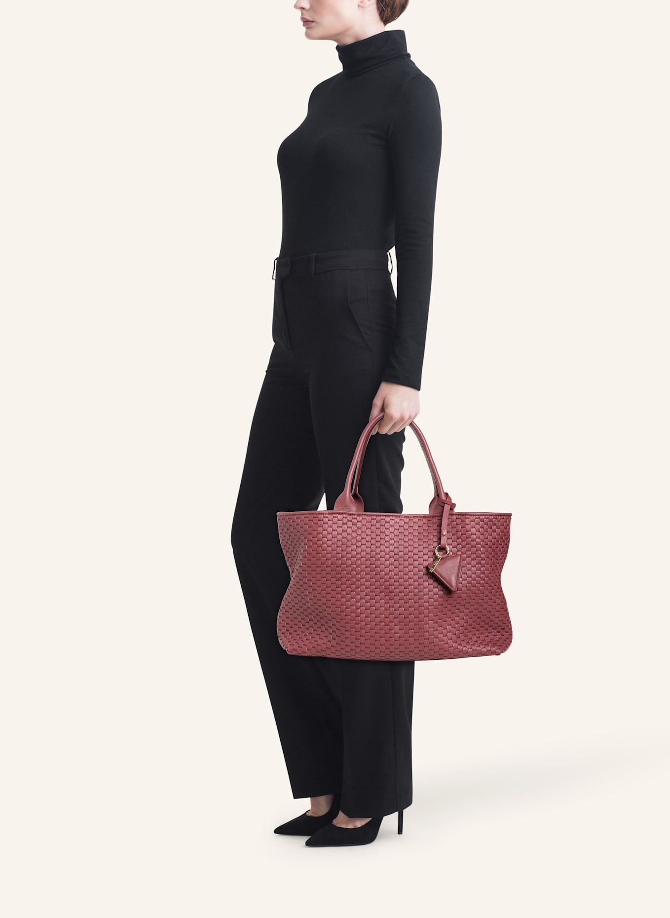 Parise Tote bag '60' MEDIUM: DUNKELROT