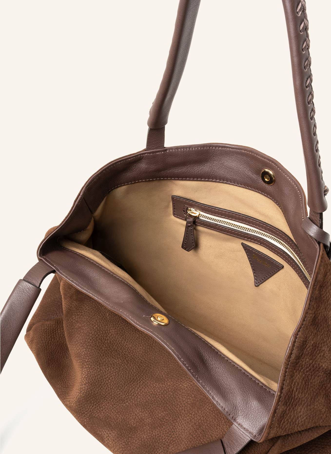 Parise Handtasche '09' OHNE FRANSEN: DUNKELBRAUN/ BRAUN