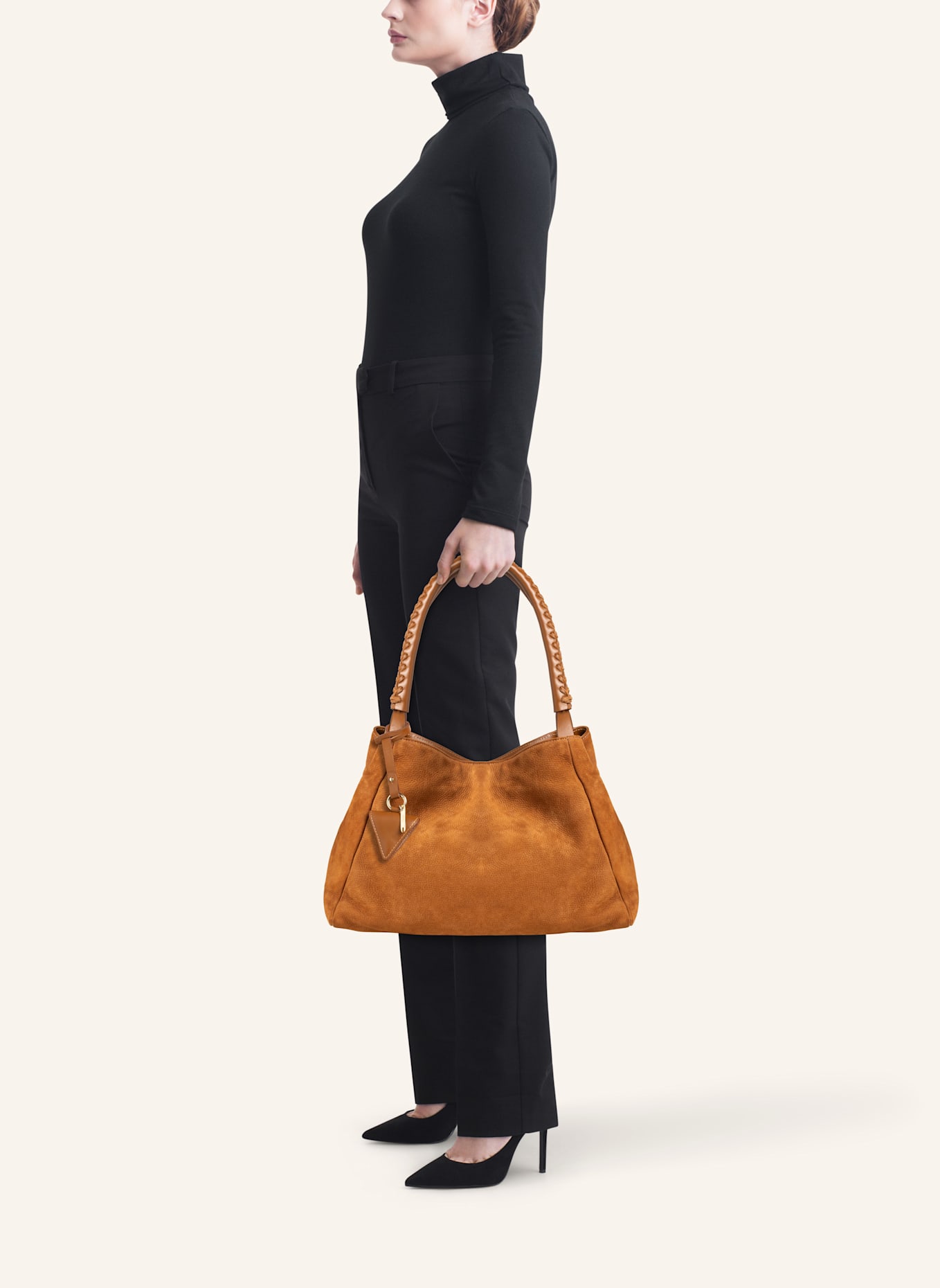 Parise Handtasche '09' OHNE FRANSEN: COGNAC