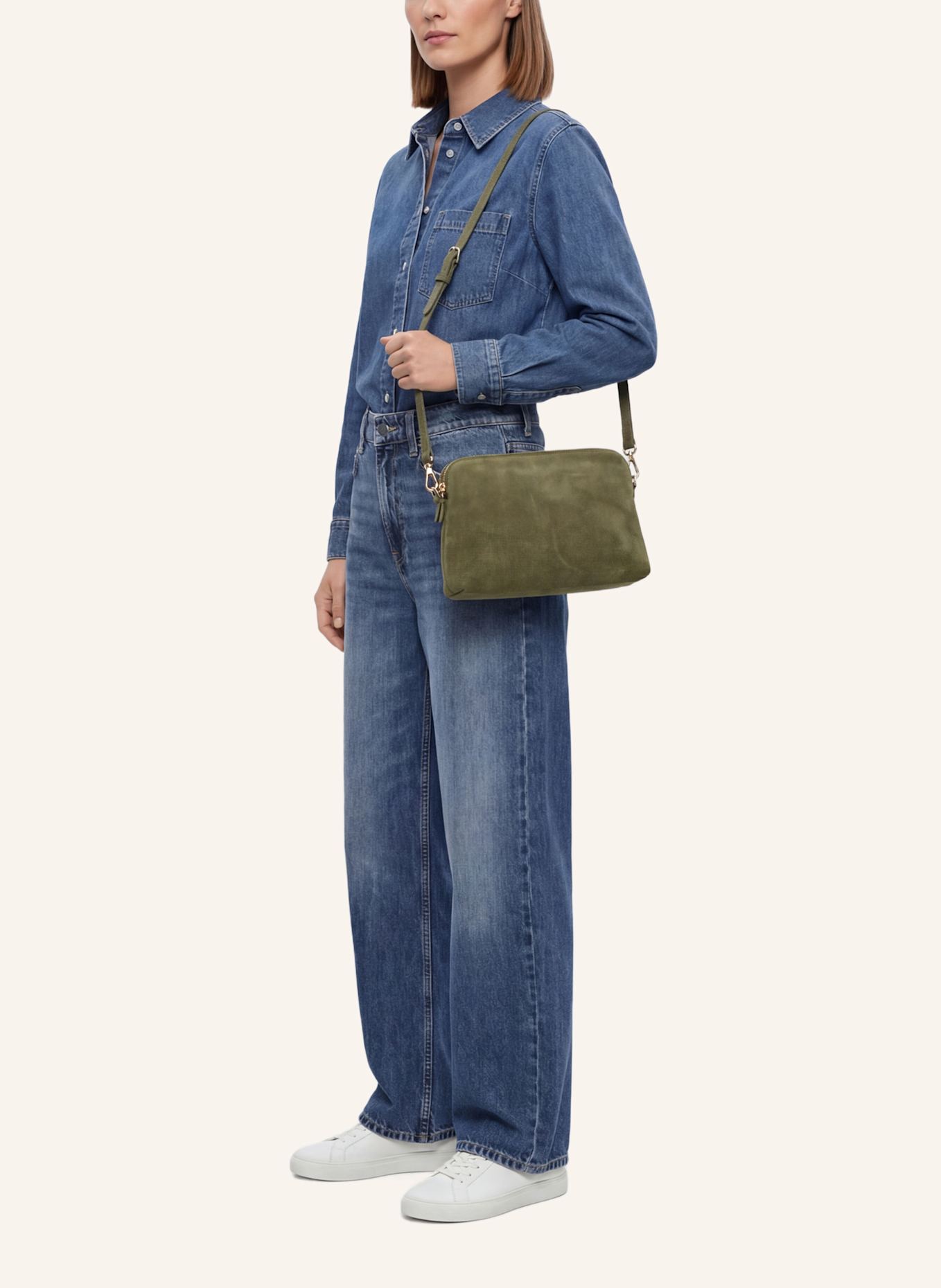 Parise Umhängetaschen '1789' MEDIUM: KHAKI/ DUNKELGRÜN