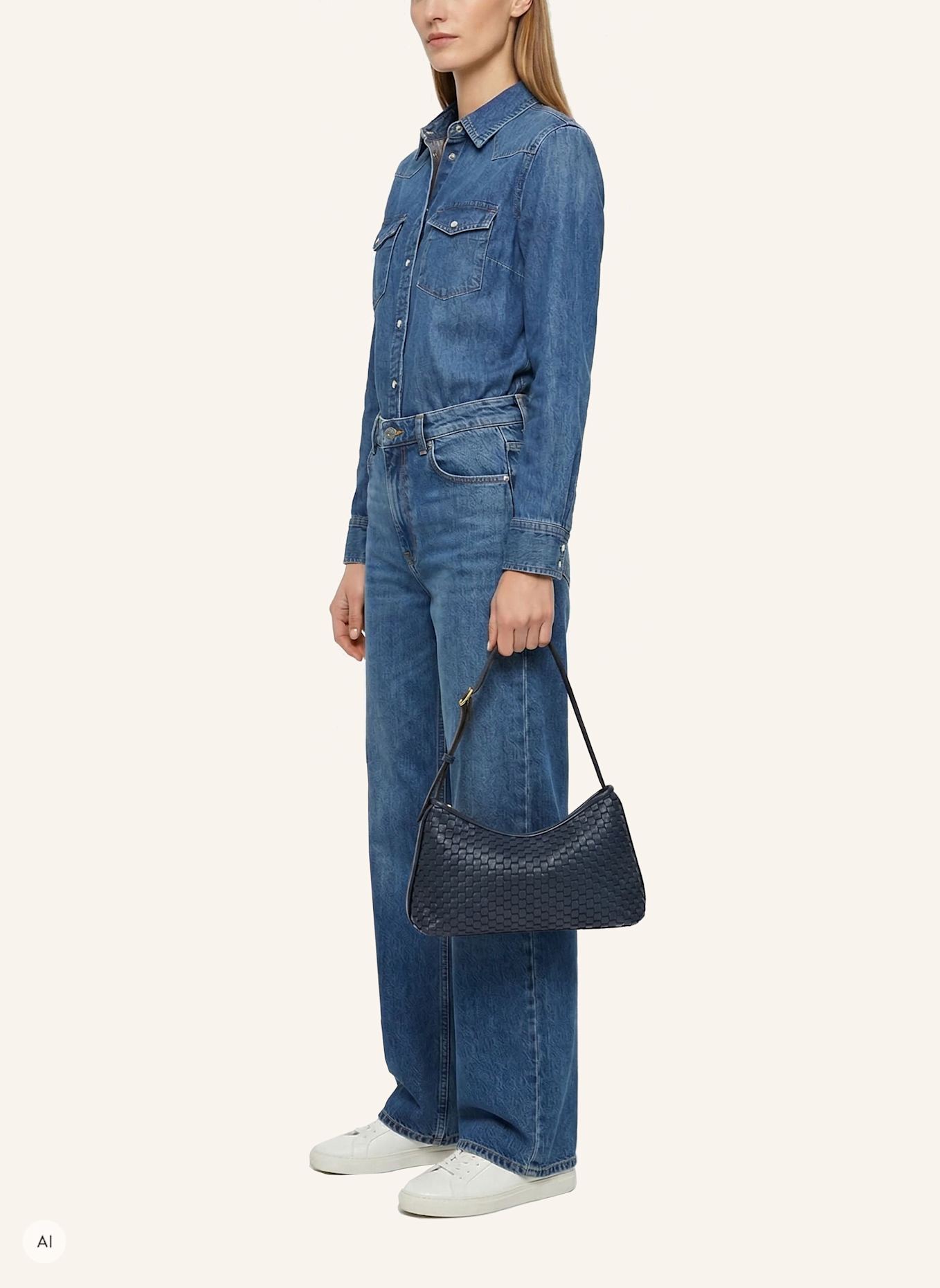 Parise '81' Shoulder Bags: BLUE/ DARK BLUE
