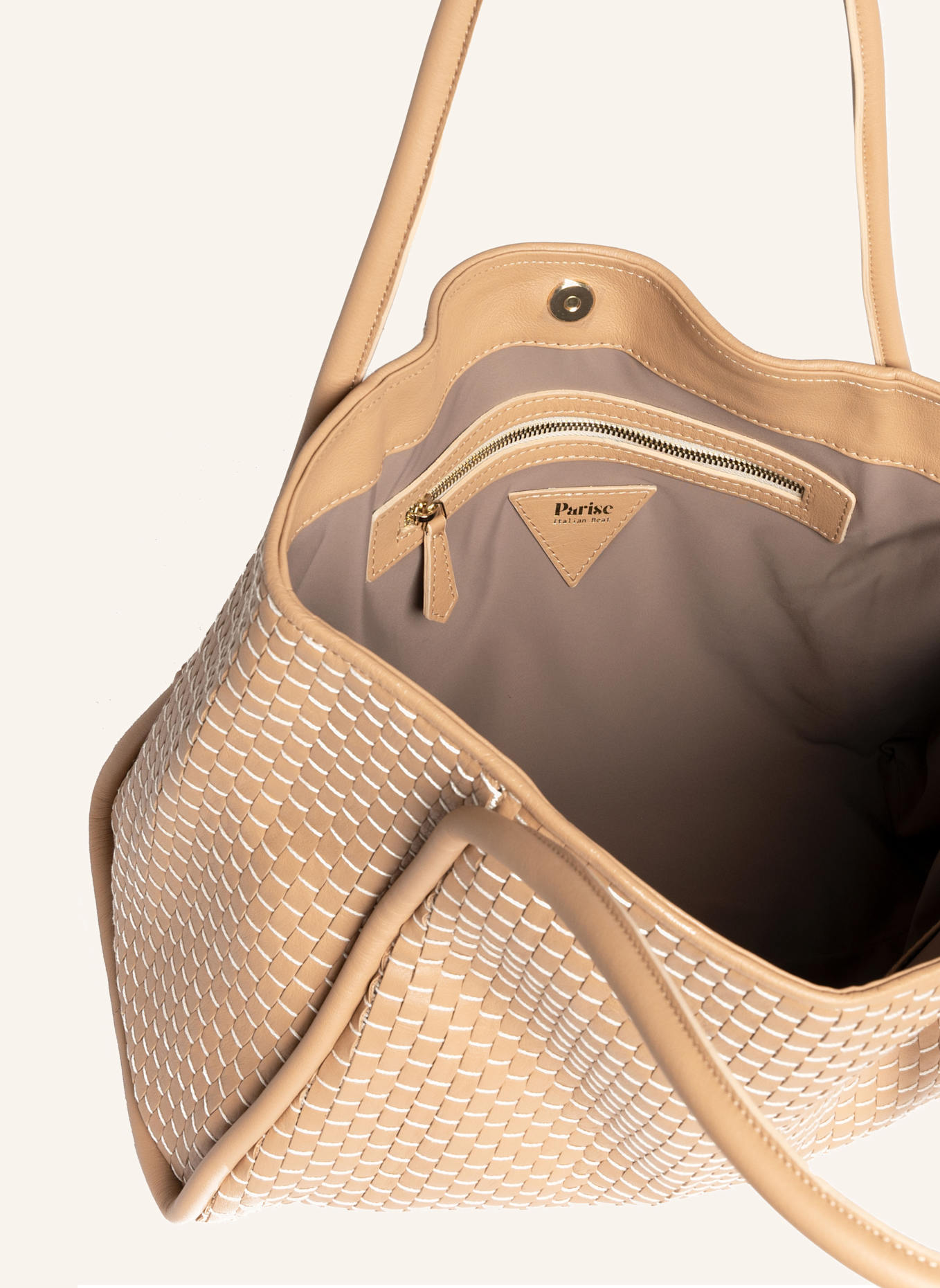 Parise Handtasche '09' RÖHRENFÖRMIG OHNE FRANSEN: BEIGE/ CAMEL