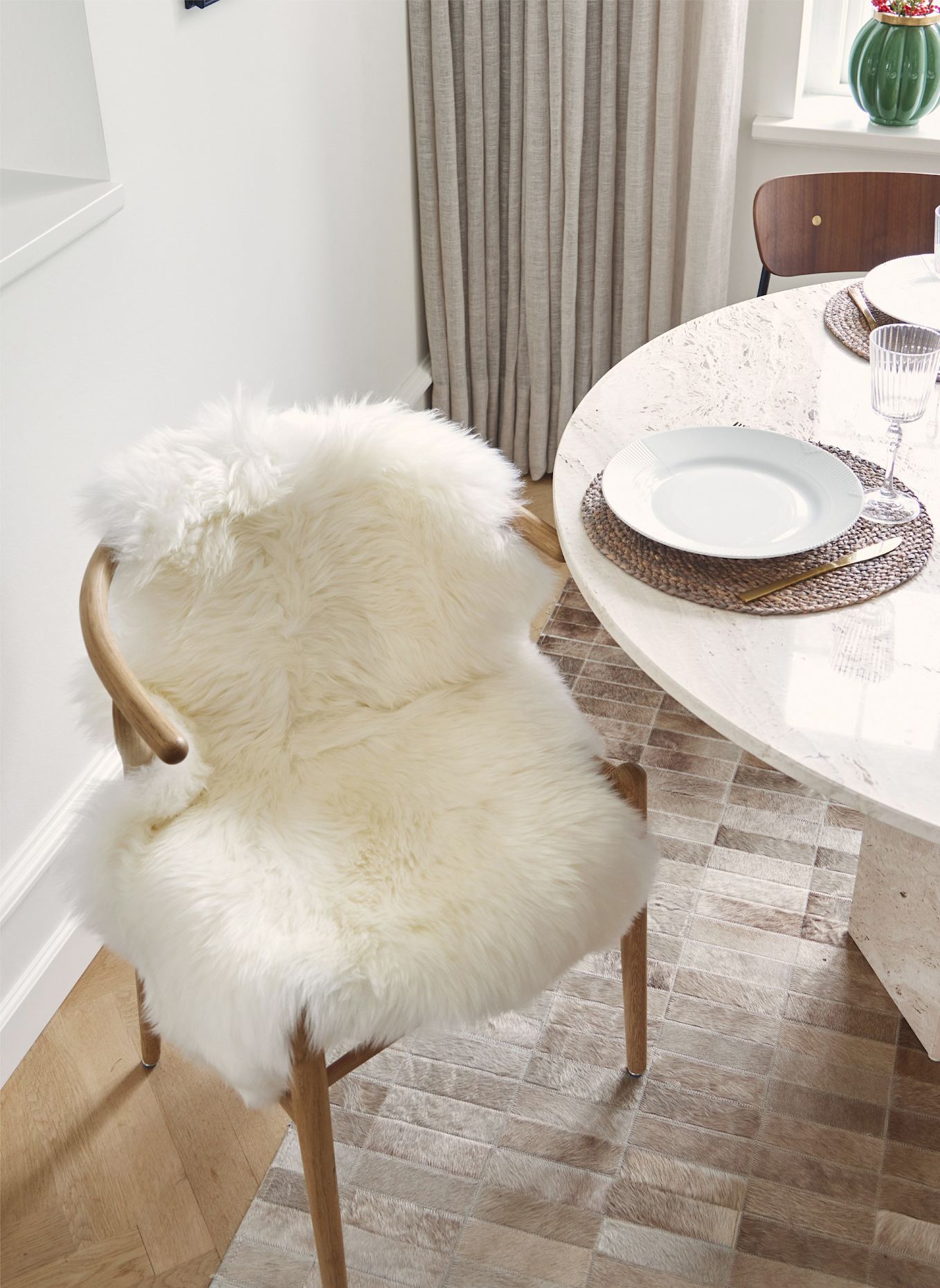 Natures Collection Lammfell Teppich: WEISS