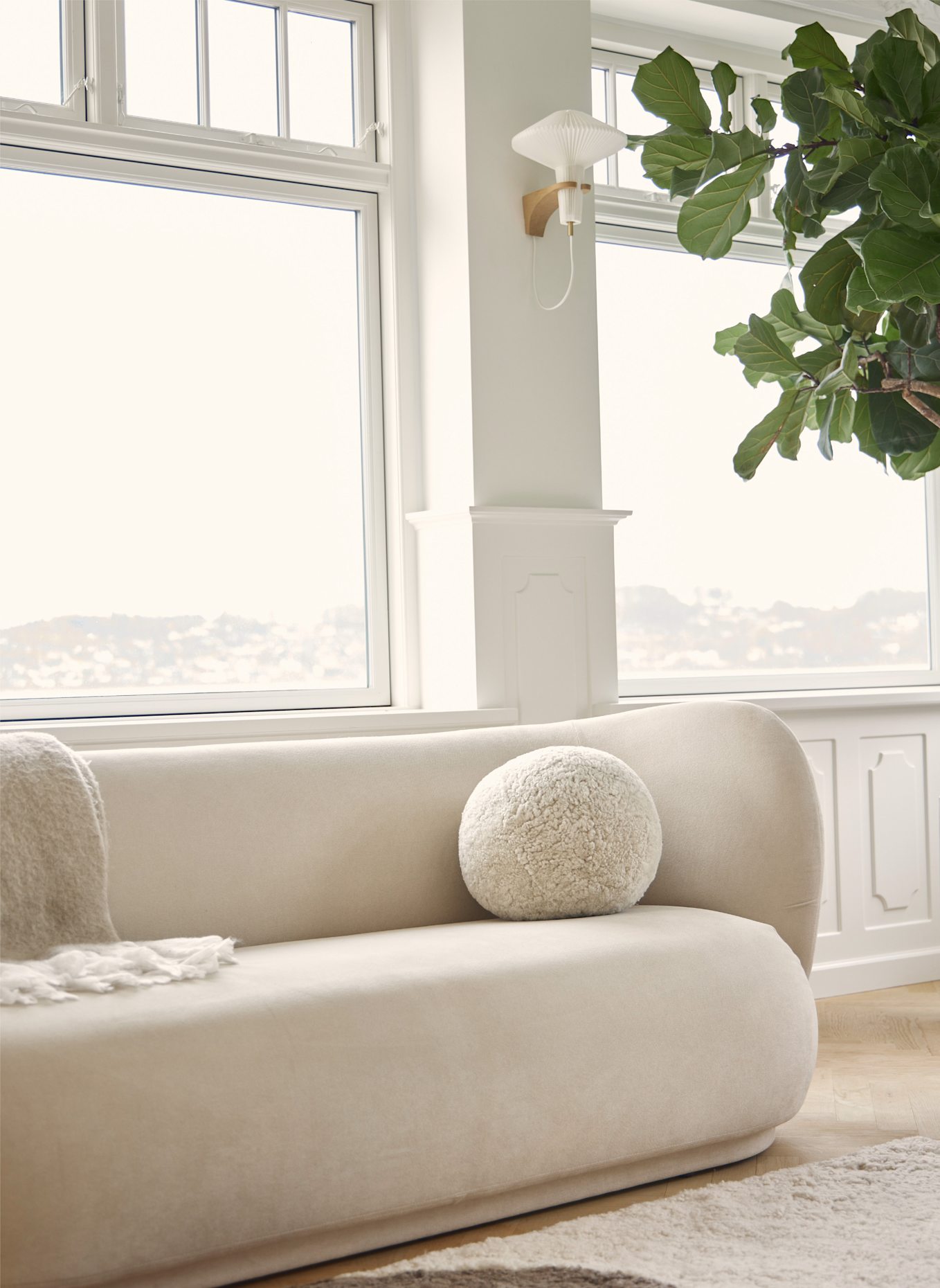 Natures Collection Fellkissen Angelite Kissenball Kurzhaar: BEIGE