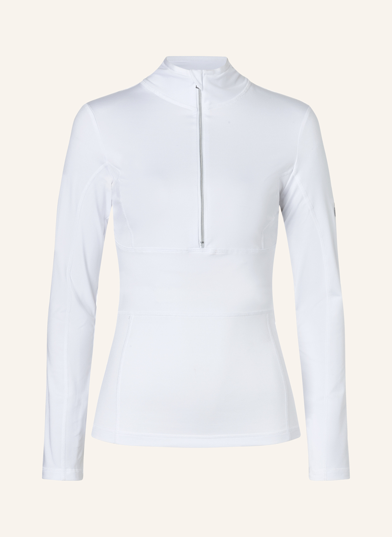 JET SET Langarm Zip Hemd GINGER: WEISS