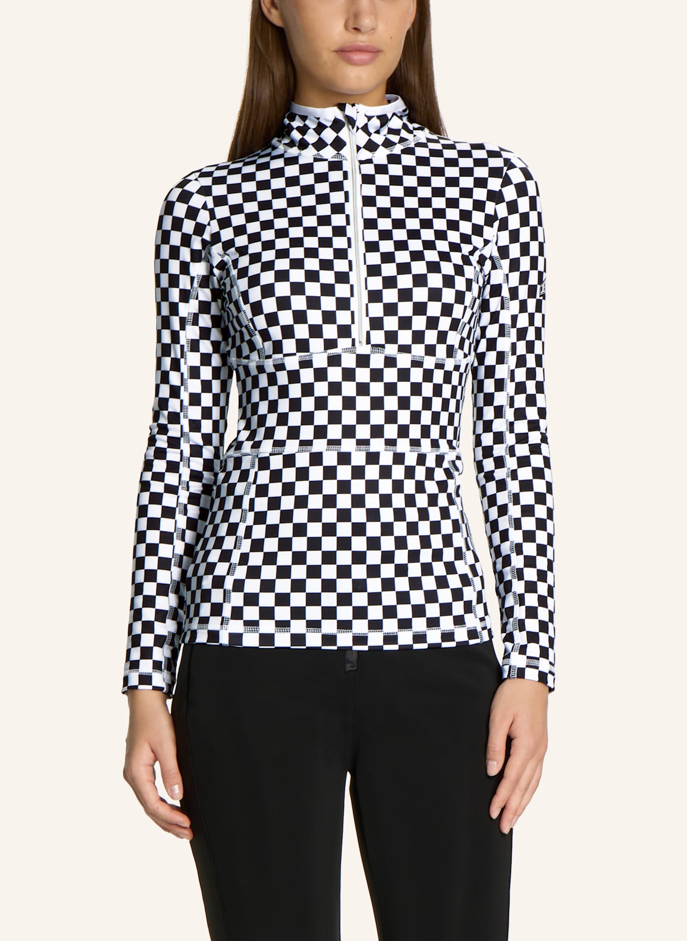 JET SET Langarm Zip GINGER: WEISS