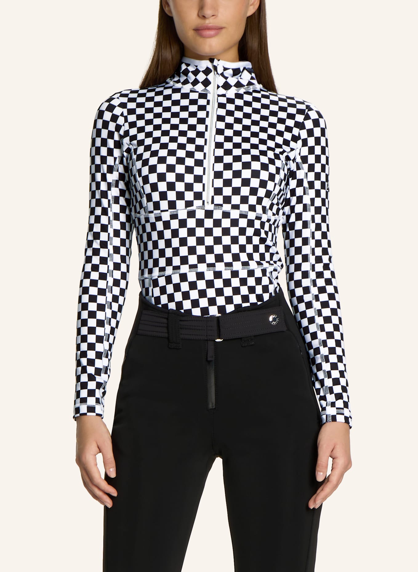 JET SET Langarm Zip GINGER: WEISS