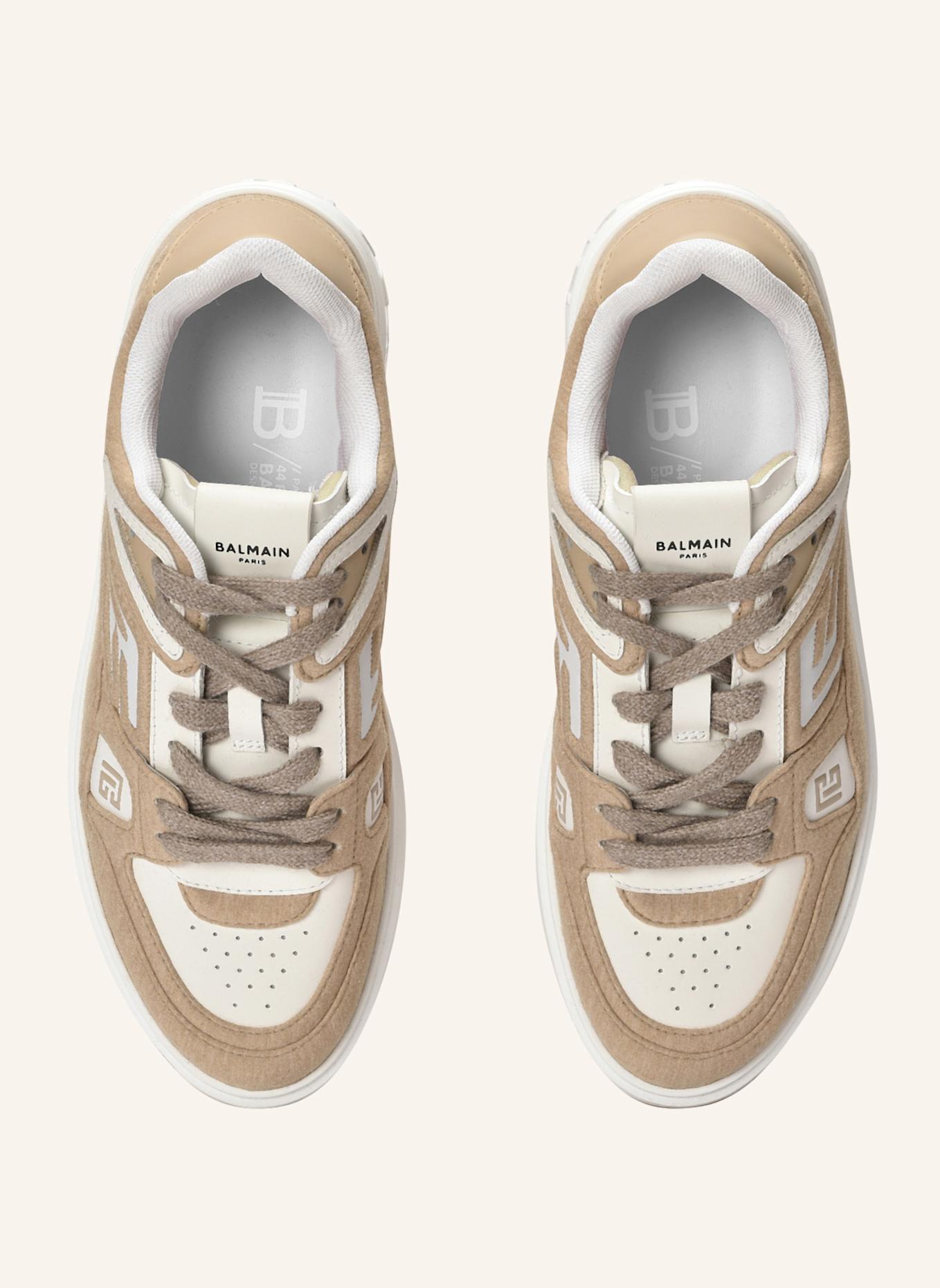 BALMAIN Sneakers B-Court Skate aus Molton und Kalbsleder: KHAKI