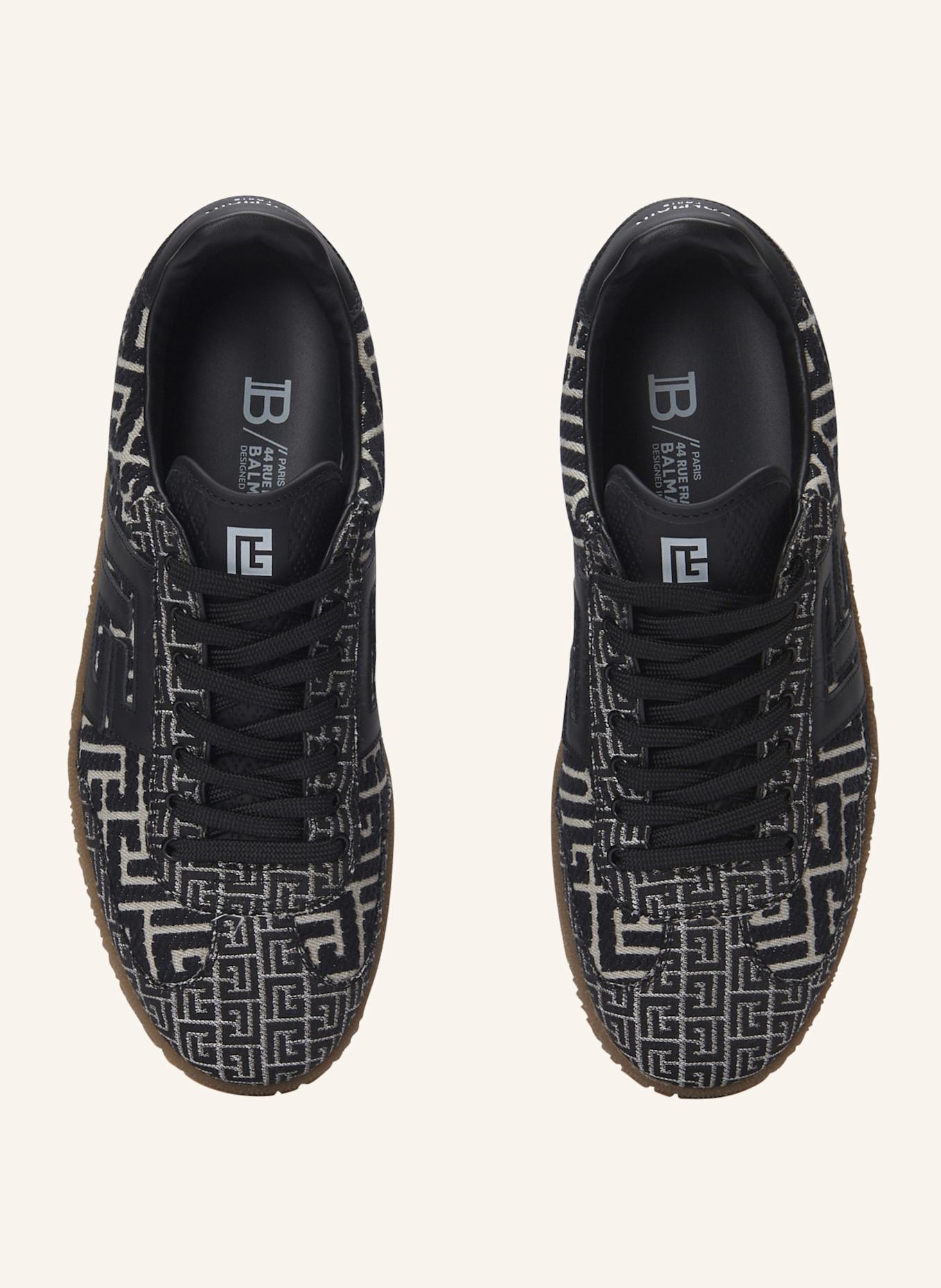 BALMAIN Sneakers Balmain Swan aus Jacquard mit PB Labyrinthe-Monogramm: SCHWARZ