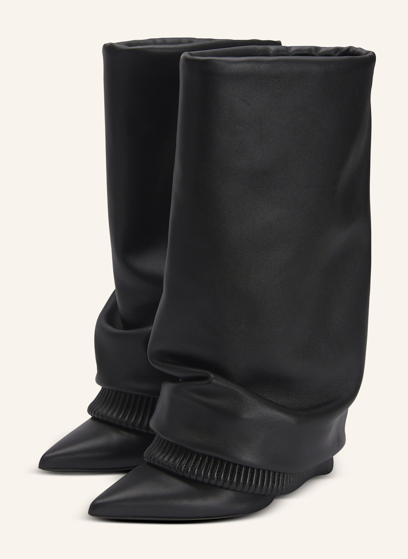 BALMAIN Stiefel Trousers aus Kalbsleder: SCHWARZ