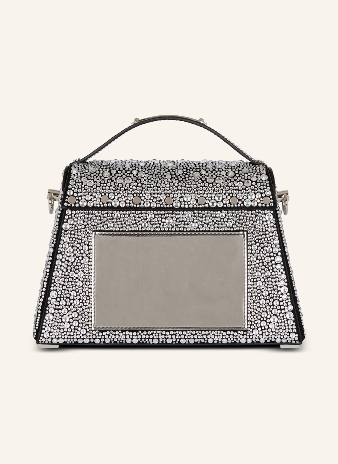 BALMAIN Tasche B-Buzz Dynasty aus Wildleder und Strass: SILBER