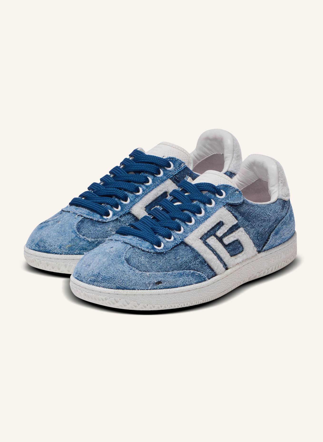 BALMAIN Sneakers Balmain Swan aus Denim: BLAU