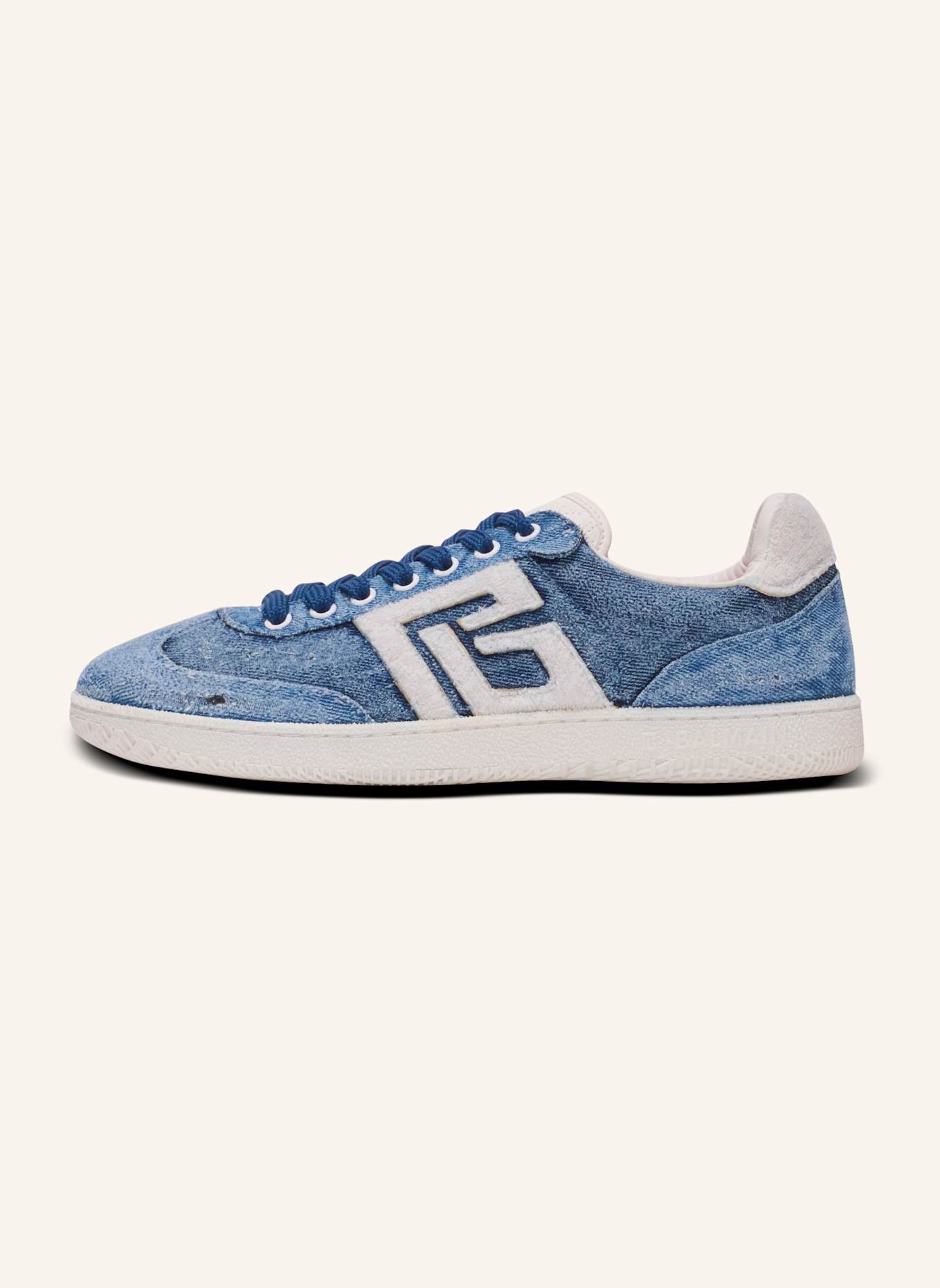 BALMAIN Sneakers Balmain Swan aus Denim: BLAU