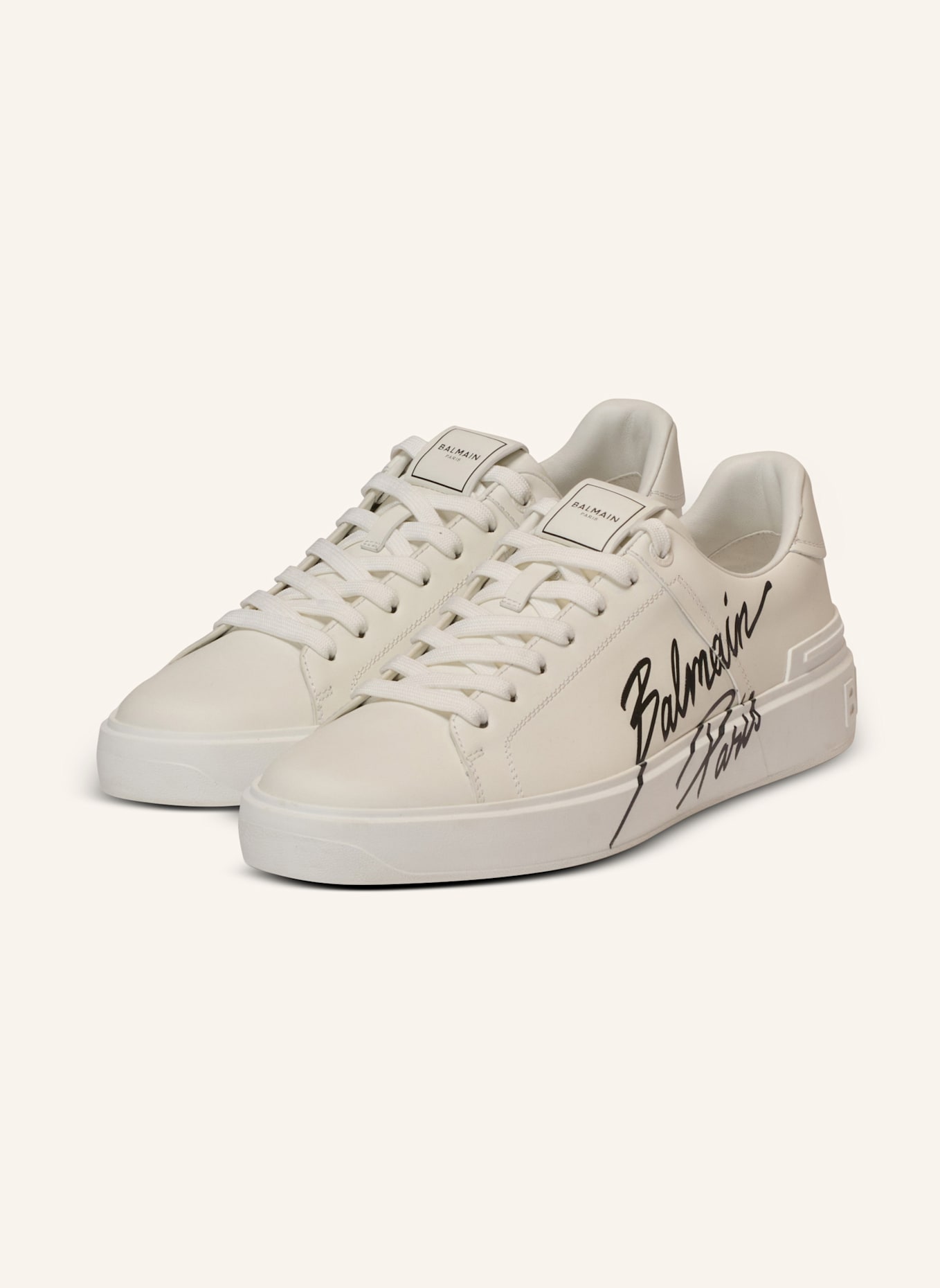 BALMAIN Sneakers B-Court aus Kalbsleder: WEISS