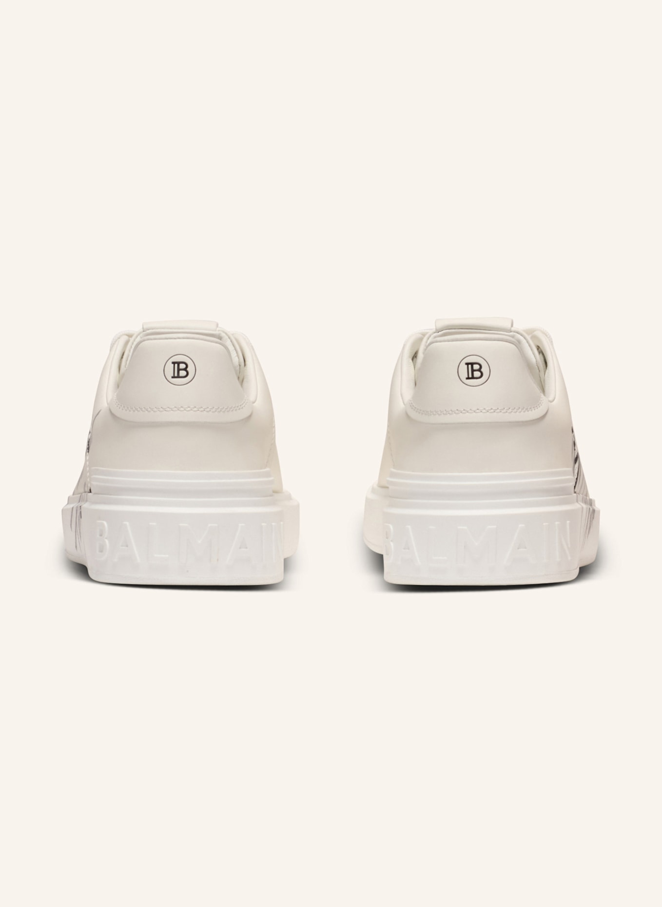 BALMAIN Sneakers B-Court aus Kalbsleder: WEISS