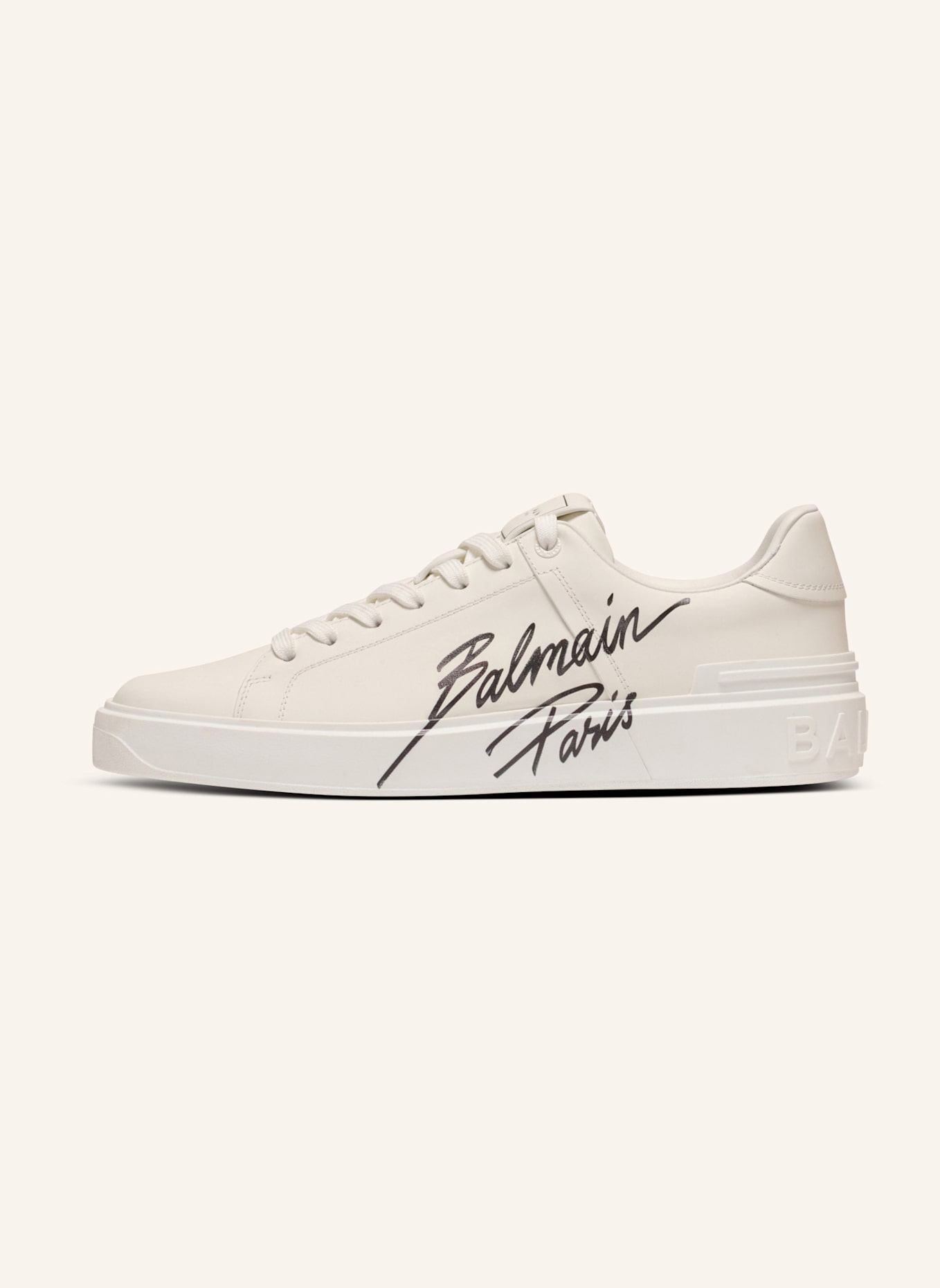 BALMAIN Sneakers B-Court aus Kalbsleder: WEISS