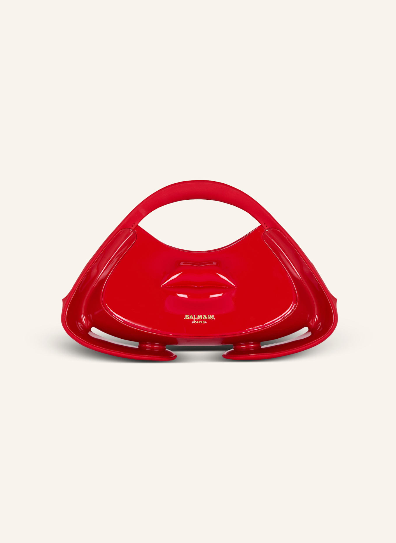 BALMAIN MittelgroÃŸe Tasche Jolie Madame mit Mund-Motiv im Relief: ROT