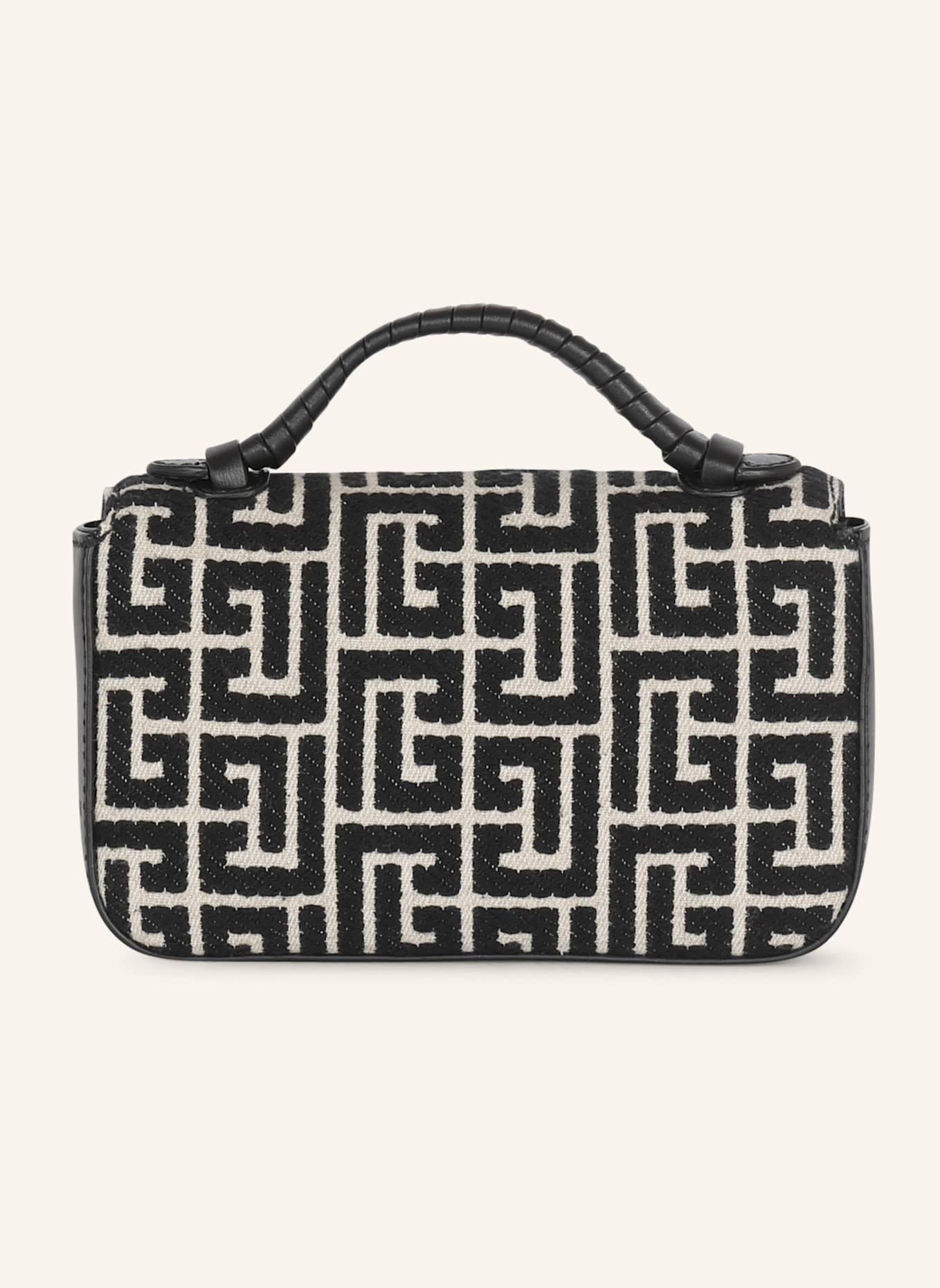 BALMAIN Mini-Tasche B-Buzz aus Monogramm-Jacquard: SCHWARZ