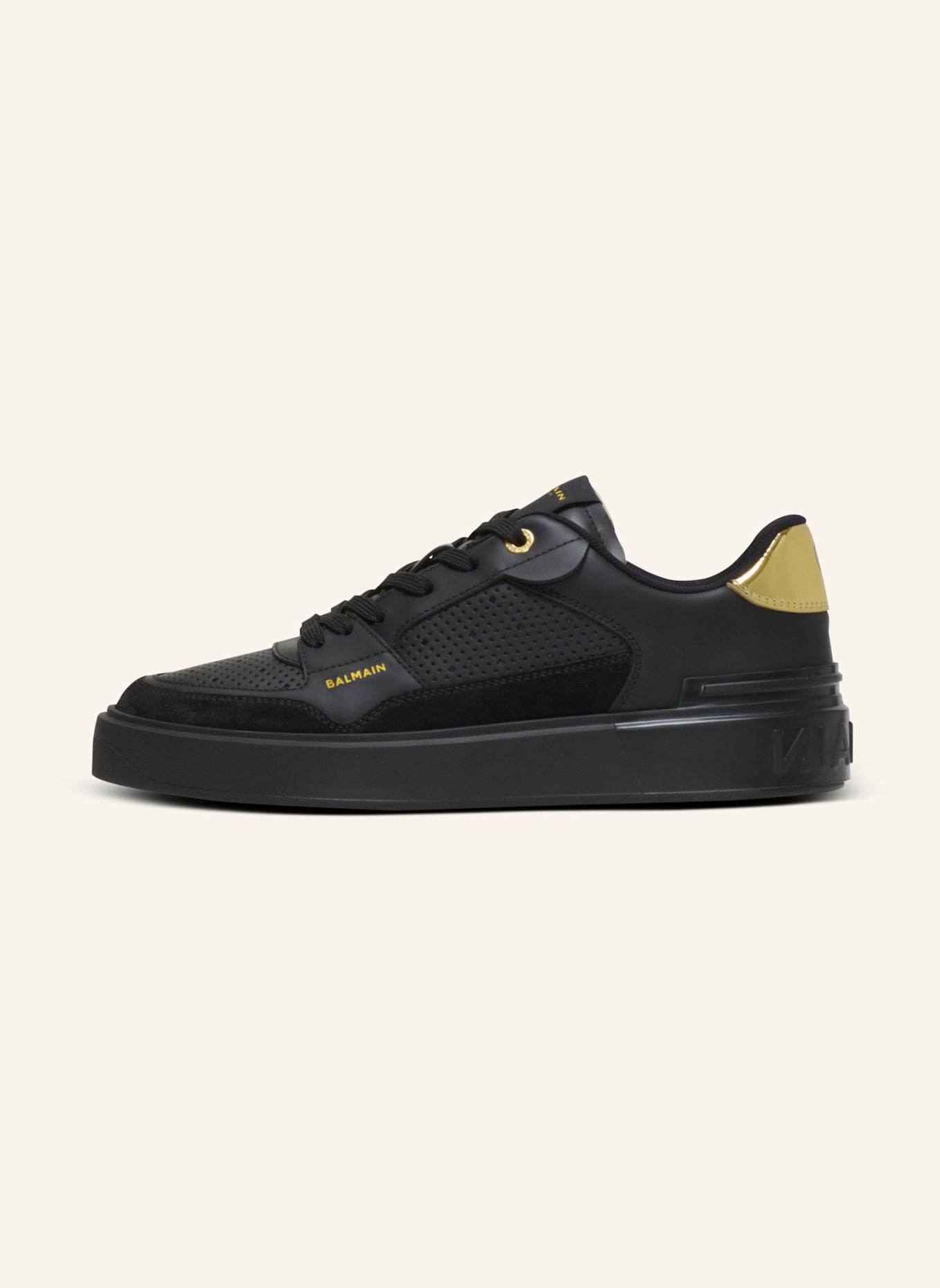 BALMAIN Sneakers B-Court Flip aus Kalbsleder: SCHWARZ