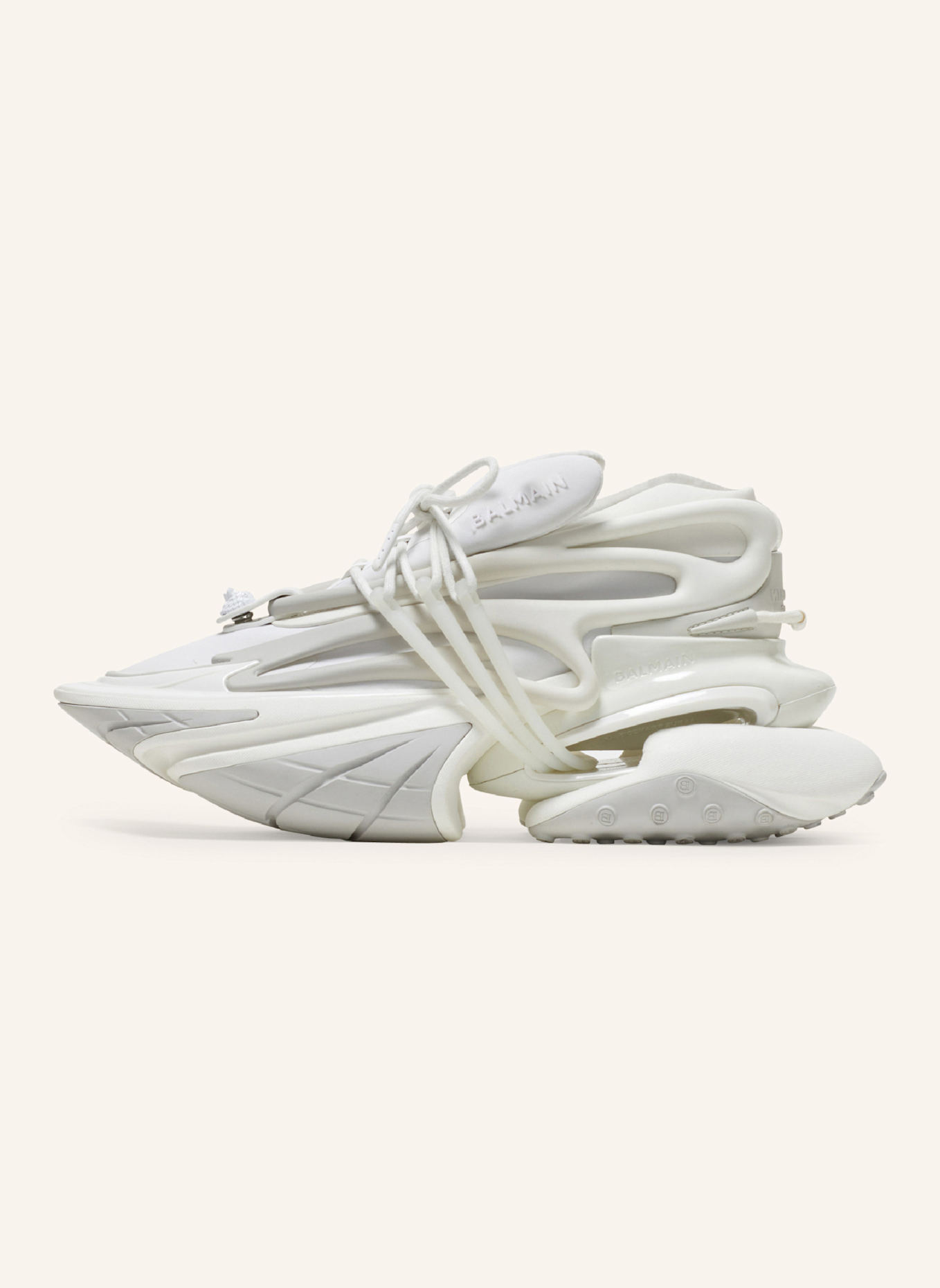 BALMAIN Sneakers Unicorn aus Neopren und Leder: WEISS