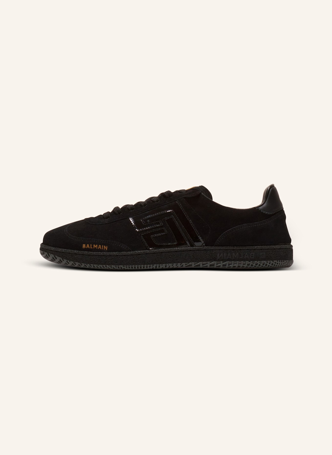 BALMAIN Sneakers Balmain Swan aus Wildleder und Lackleder: SCHWARZ