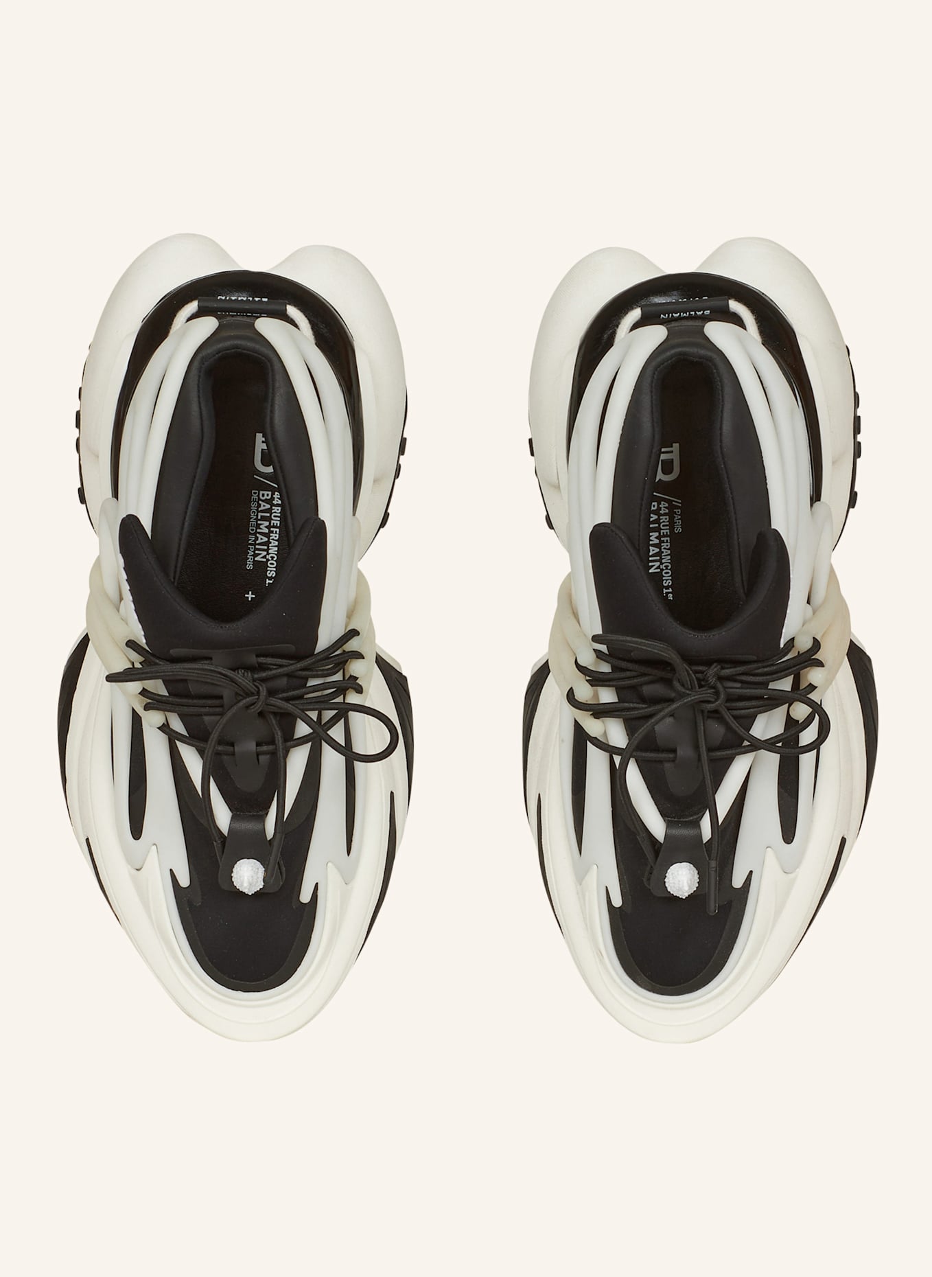 BALMAIN Low-Top-Sneakers Unicorn aus Neopren und Leder: SCHWARZ