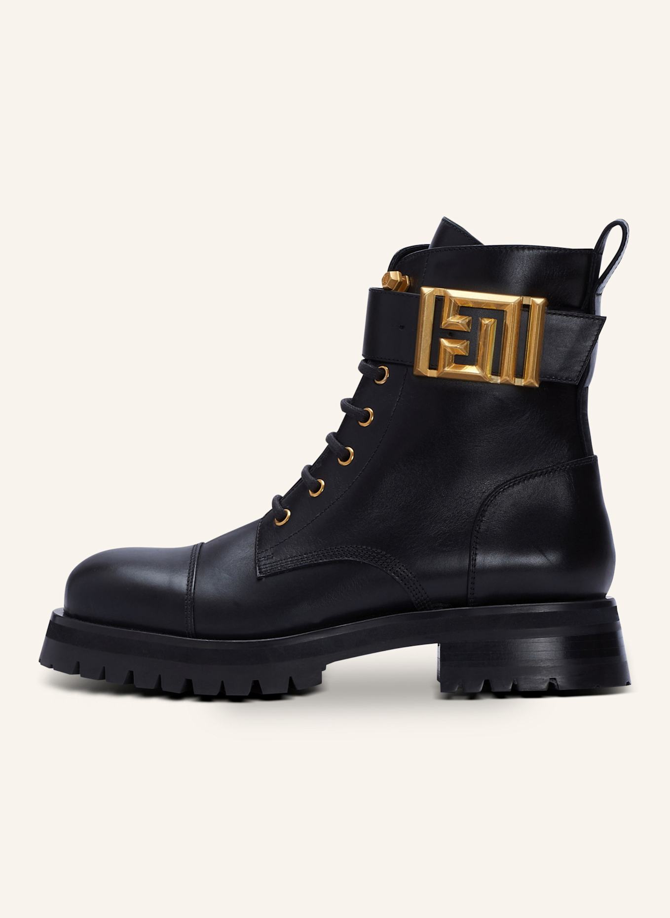BALMAIN Ranger-Stiefeletten Charlie aus Leder: SCHWARZ