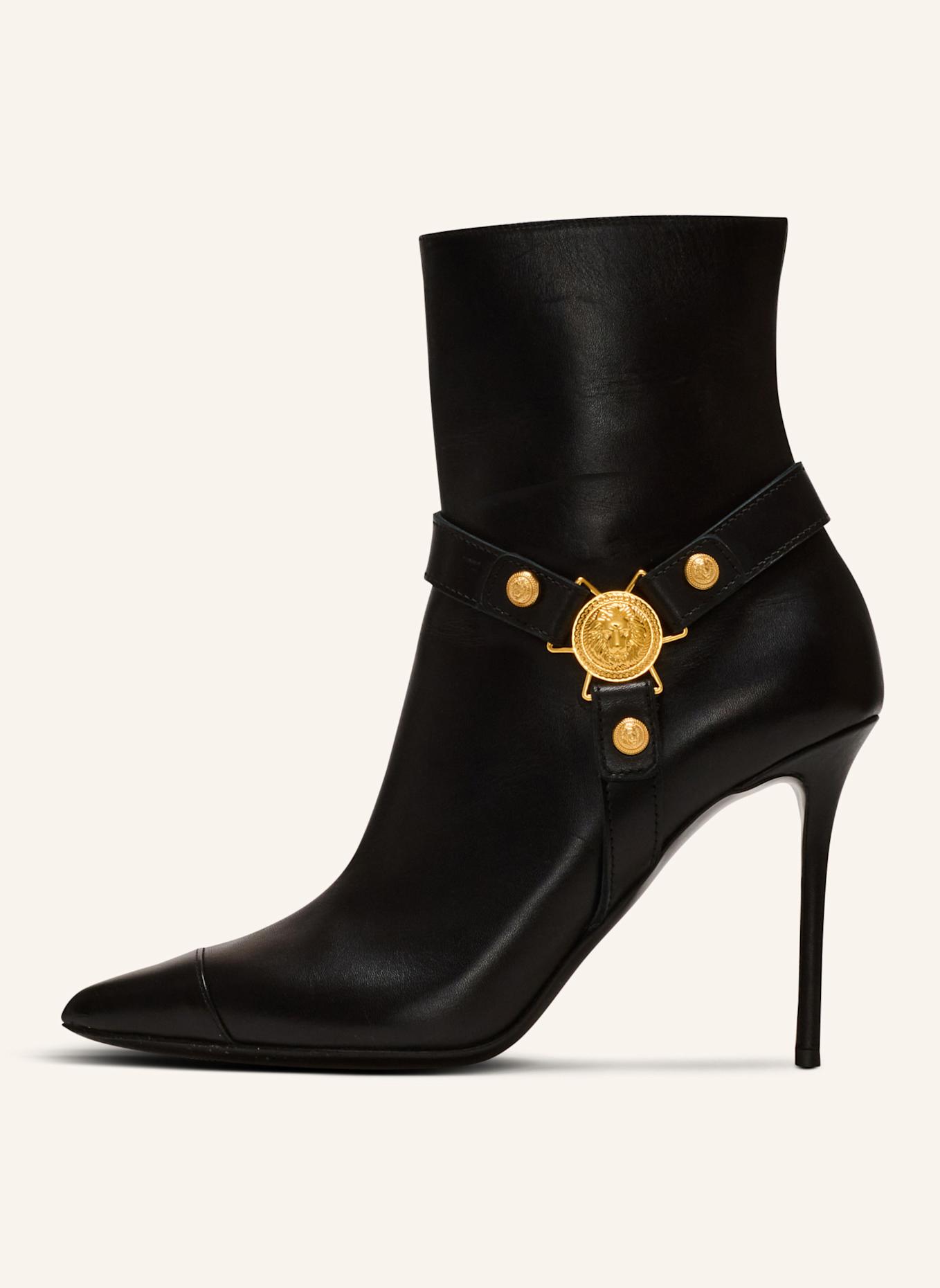 BALMAIN Stiefeletten Eva mit Absatz aus Kalbsleder: SCHWARZ
