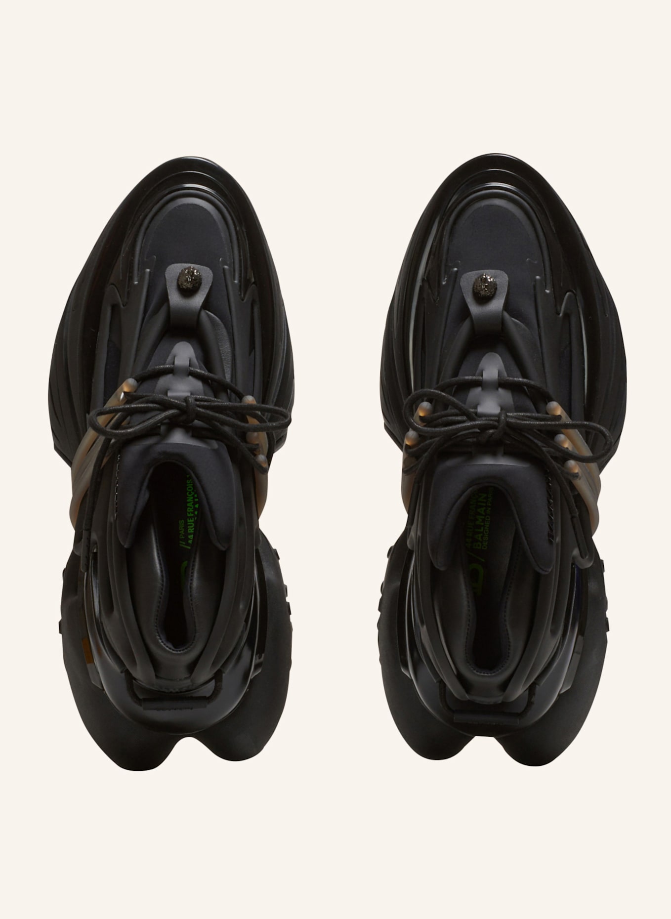 BALMAIN Unicorn Low-Top-Sneakers aus Leder: SCHWARZ