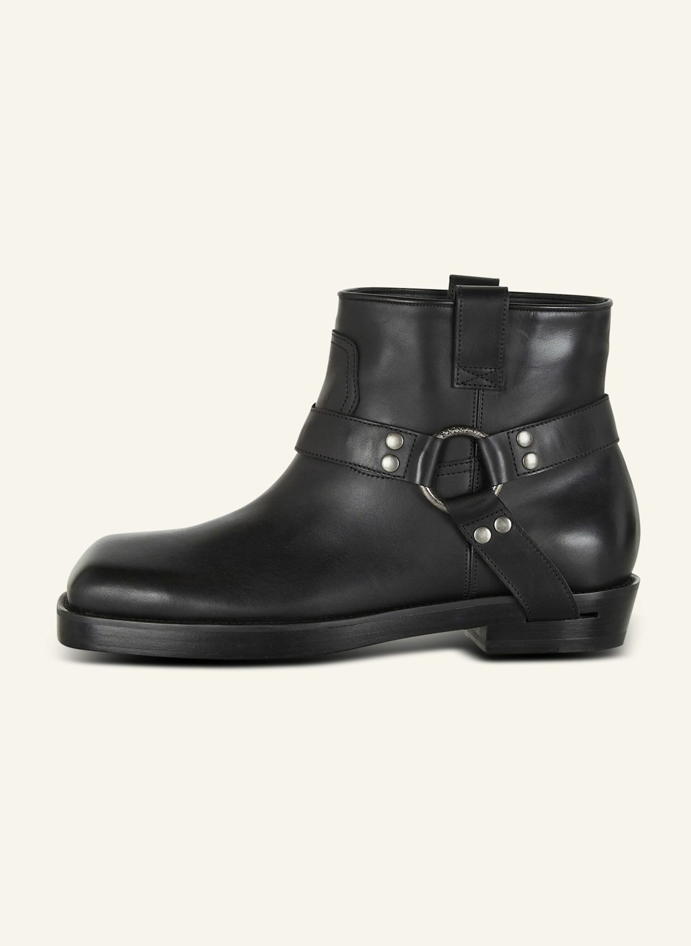 BALMAIN Biker-Stiefeletten aus Kalbsleder: SCHWARZ