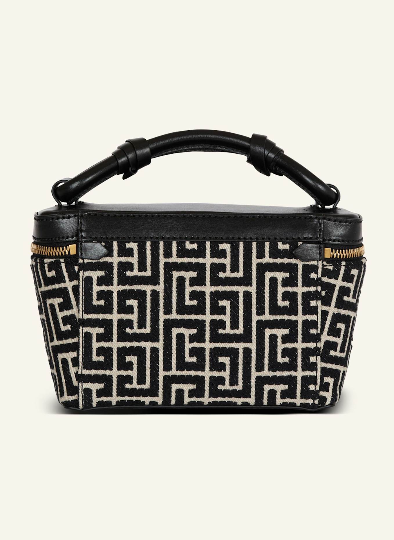 BALMAIN Beautycase B-Army aus Canvas mit Monogramm-Muster und Leder: SCHWARZ
