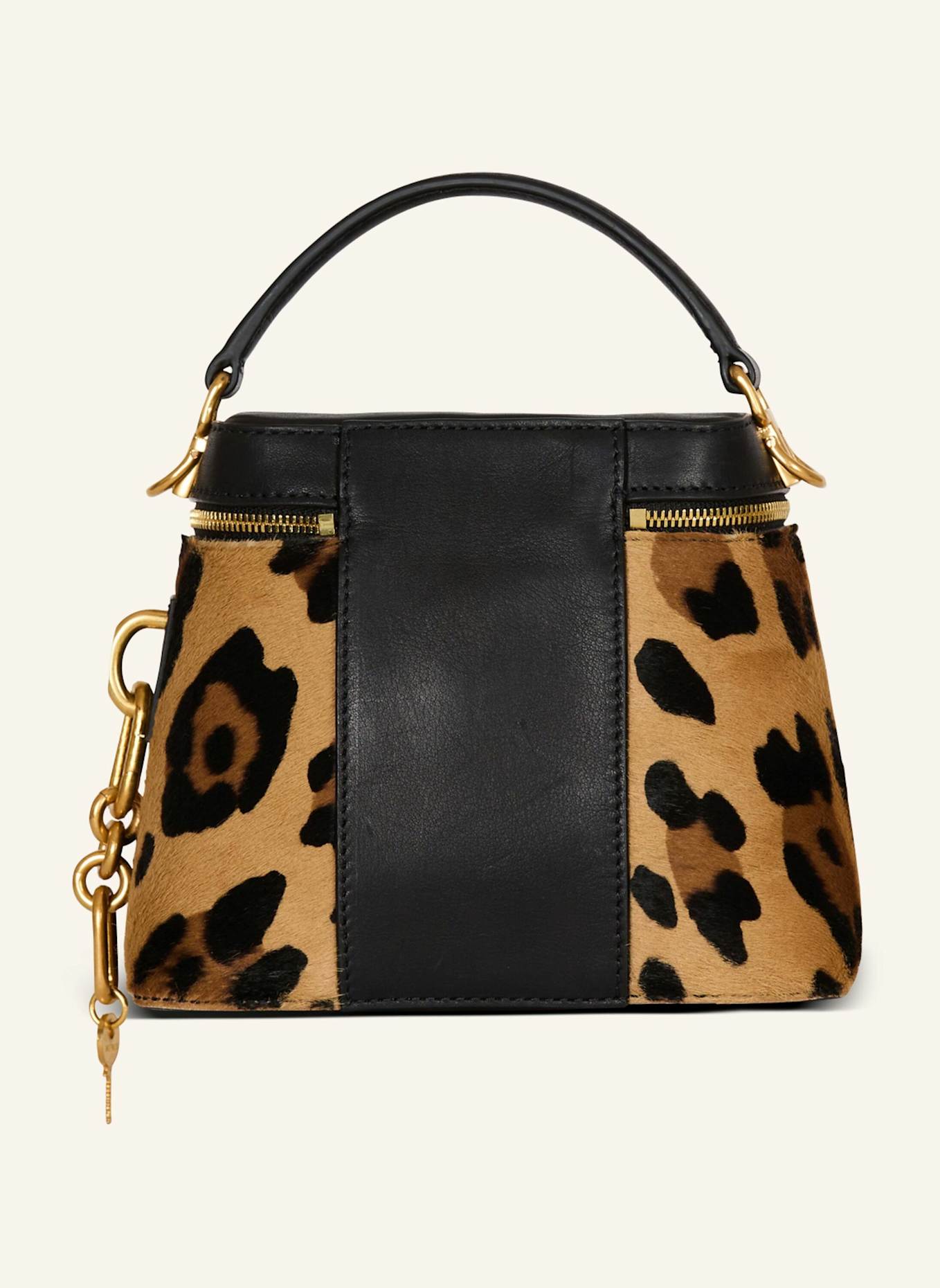 BALMAIN Pulse Beautycase aus Leder mit Leopardenmuster: BRAUN