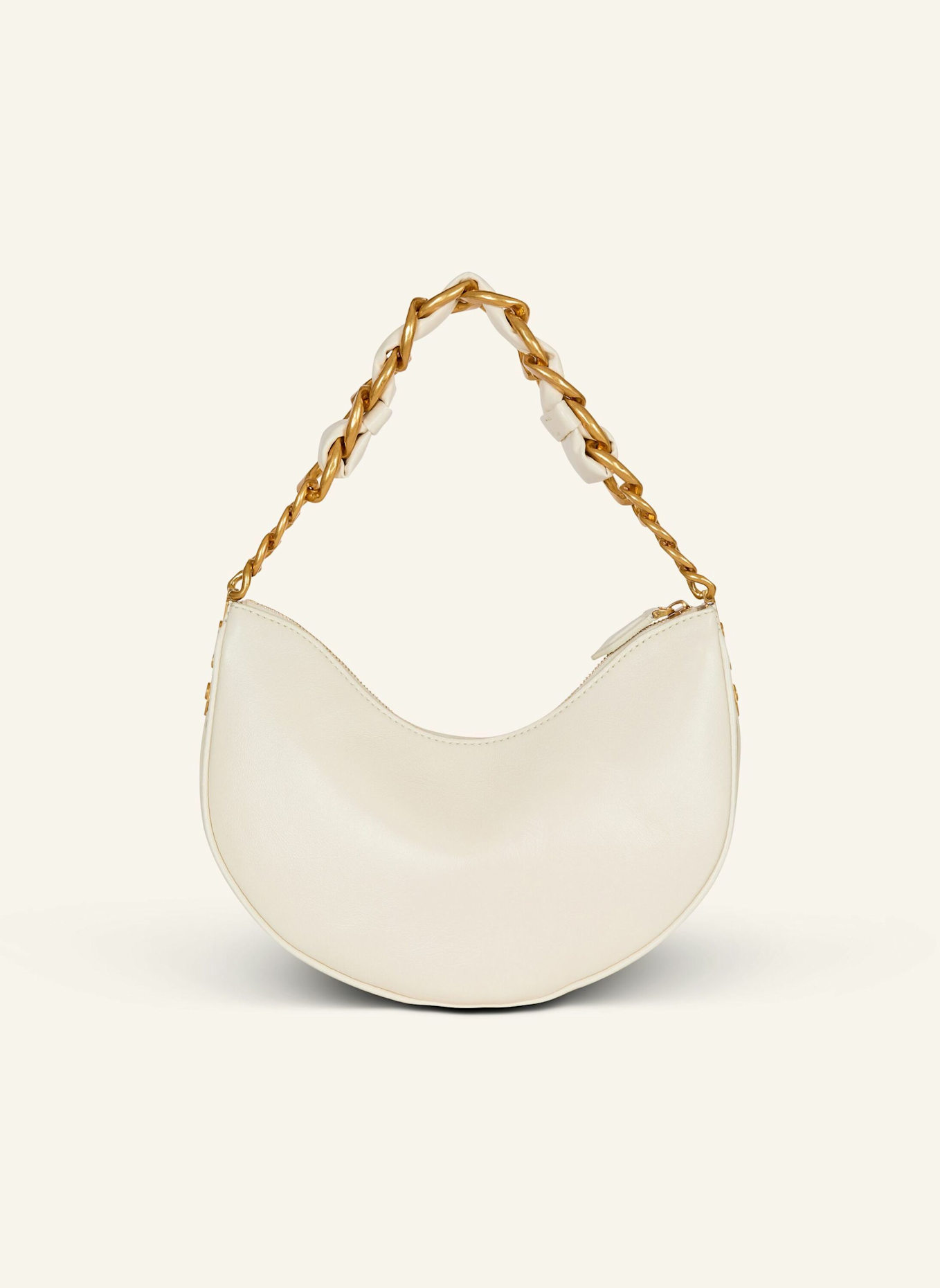 BALMAIN Tasche 1945 Soft Moon aus geknittertem Kalbsleder: WEISS