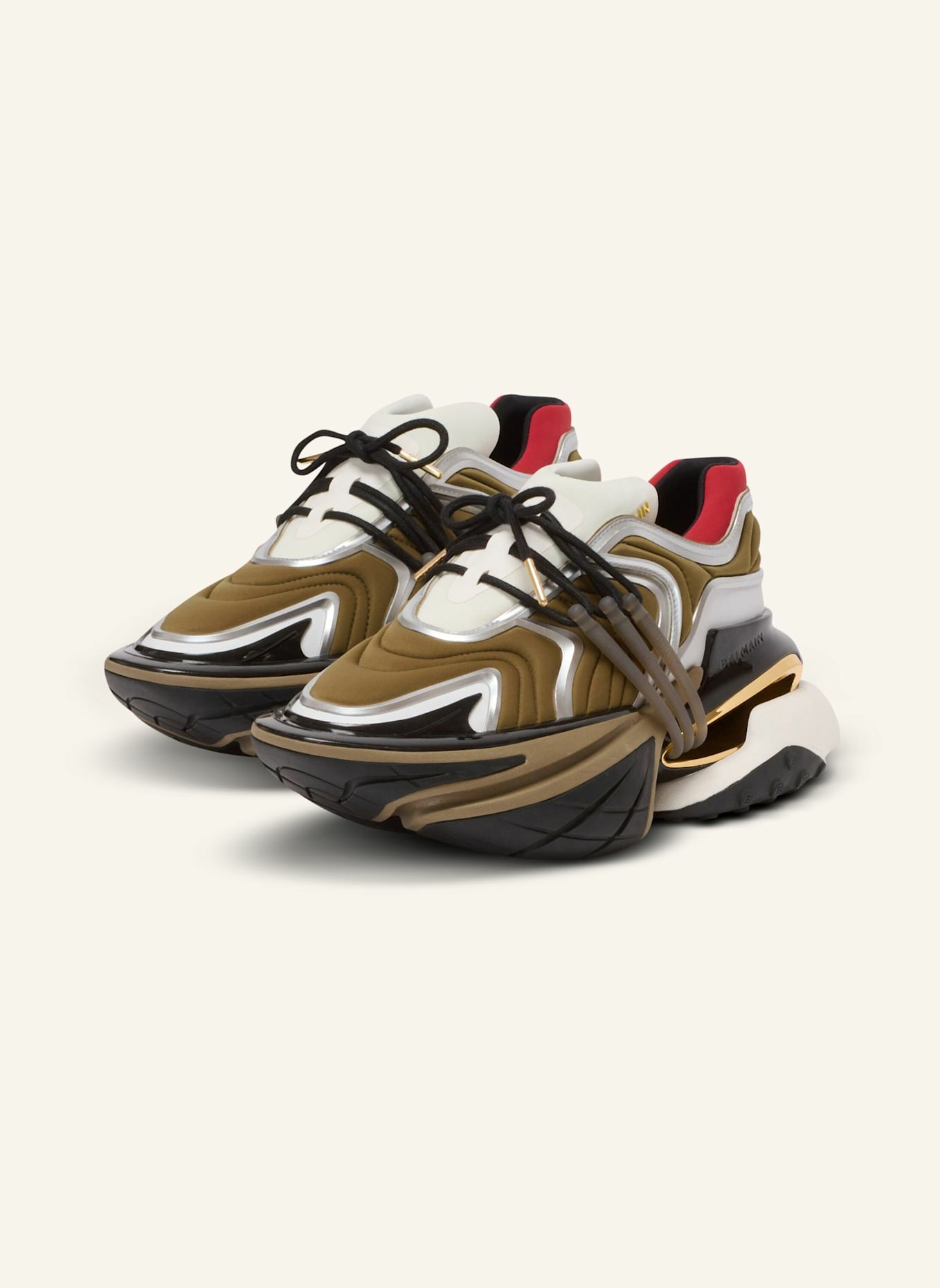 BALMAIN Sneakers Unicorn Wave aus Neopren: KHAKI