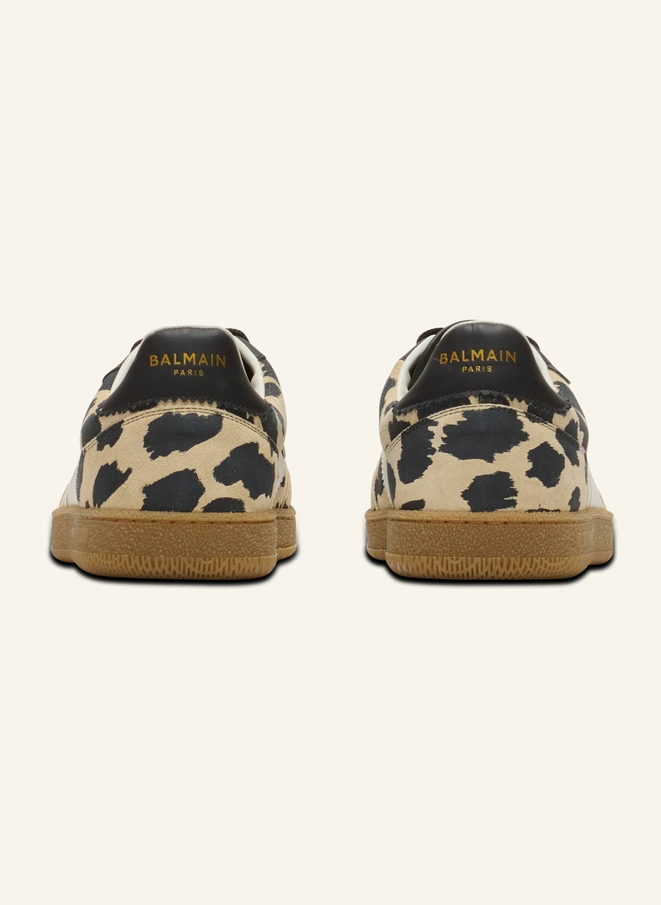 BALMAIN Sneakers Balmain Swan aus Wildleder mit Leoparden-Print: BRAUN