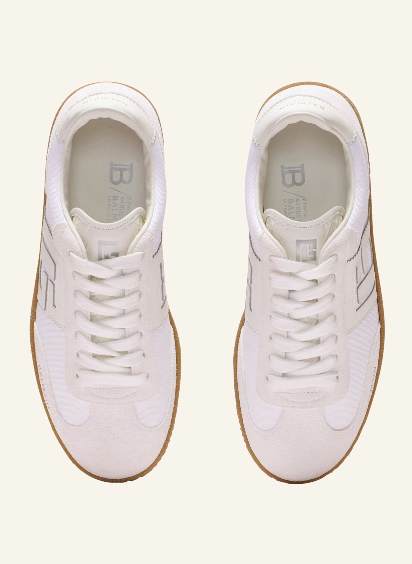 BALMAIN Sneakers Balmain Swan aus Leder und Canvas: WEISS