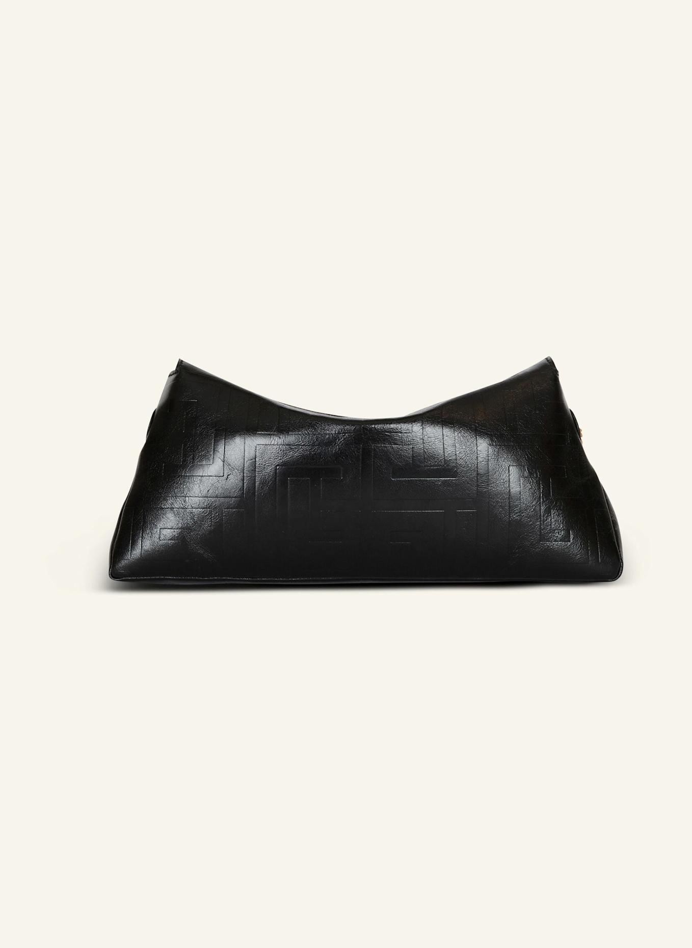 BALMAIN Clutch 1945 Soft aus geknittertem Kalbsleder: SCHWARZ